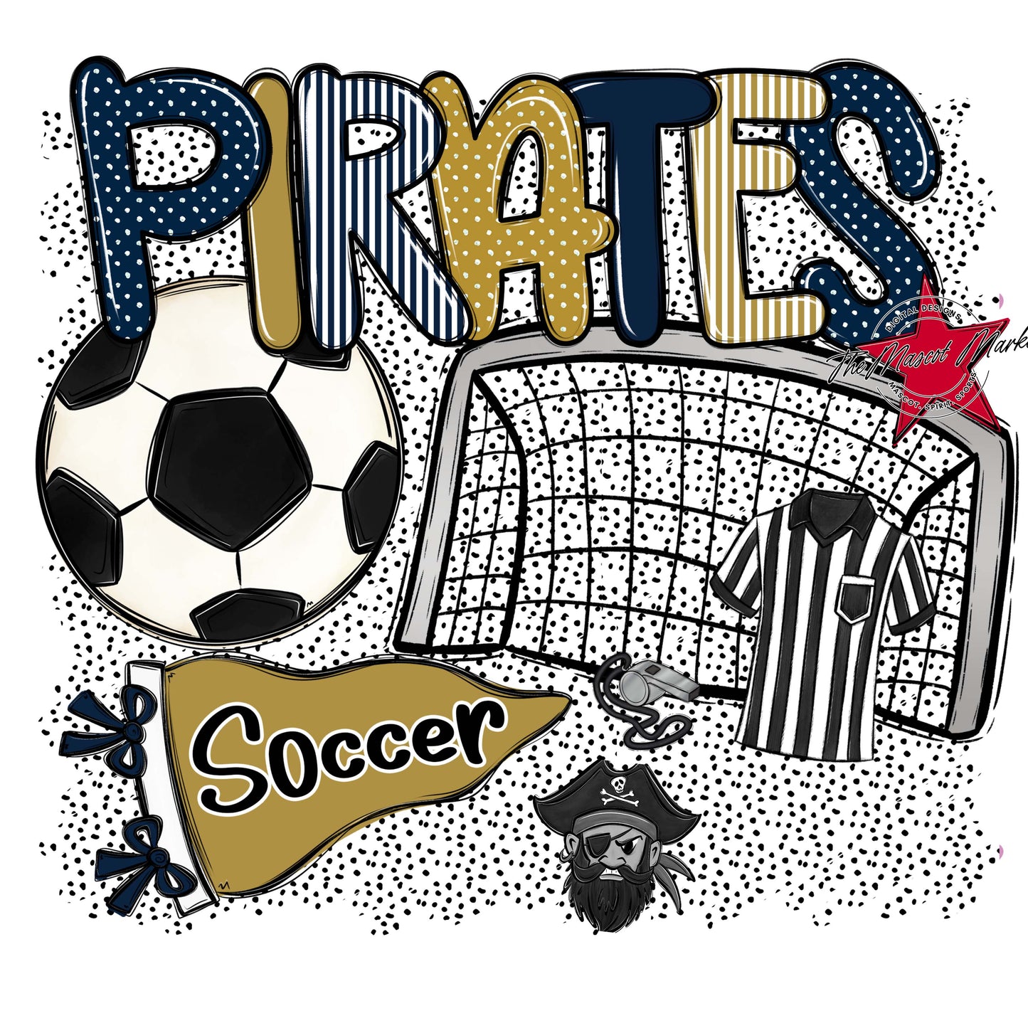 Pirates Soccer Spirit-Navy & Gold