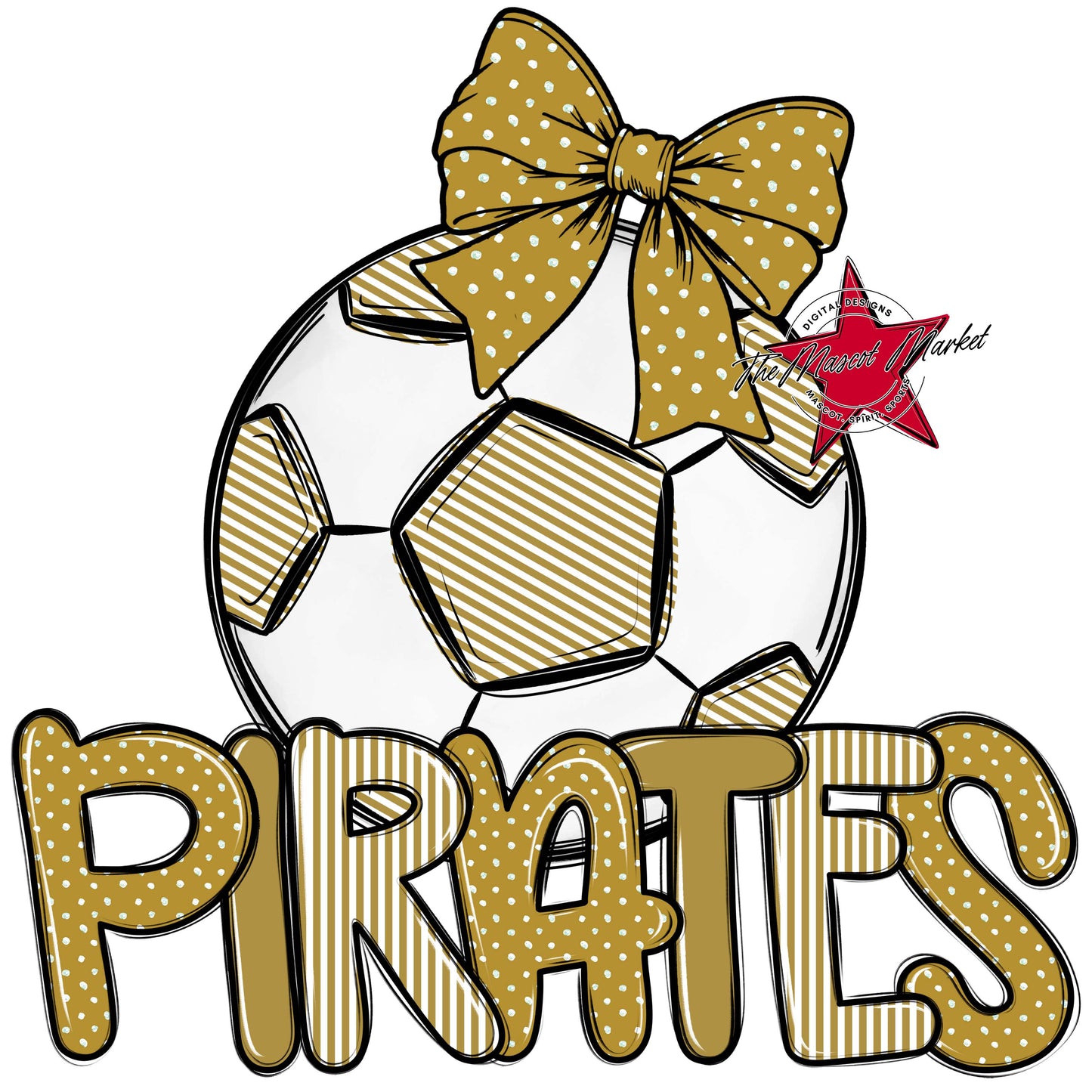 Pirates Soccer Spirit Design-Gold