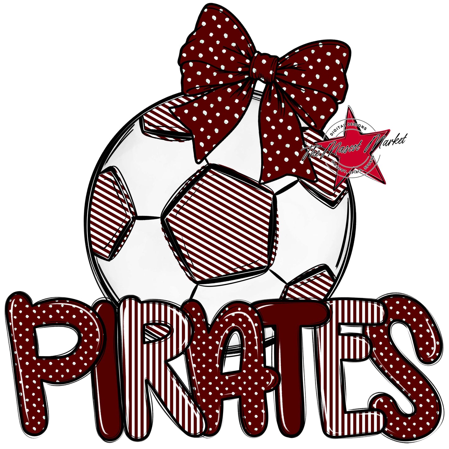 Pirates Soccer Spirit Design-Maroon