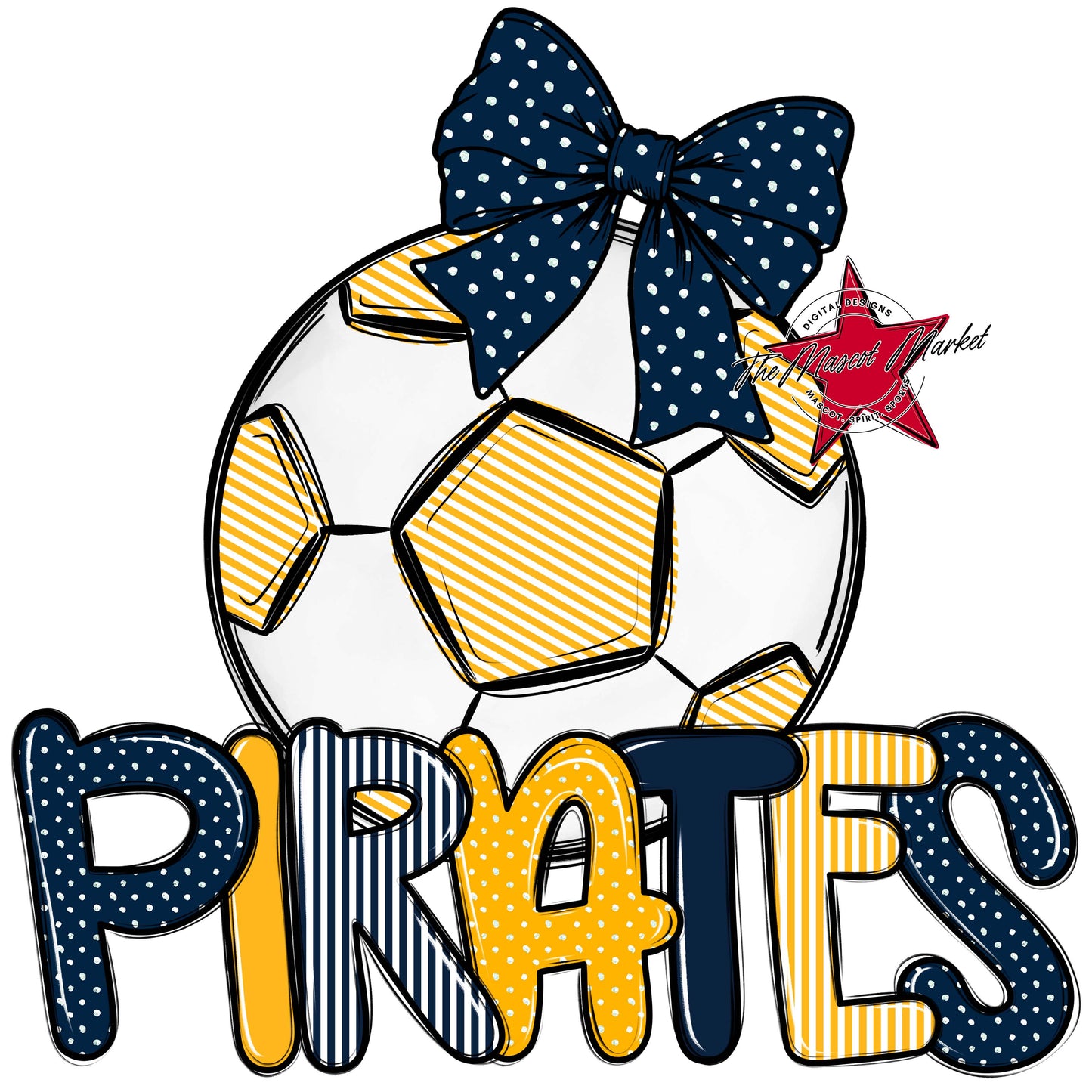 Pirates Soccer Spirit Design-Navy & Yellow