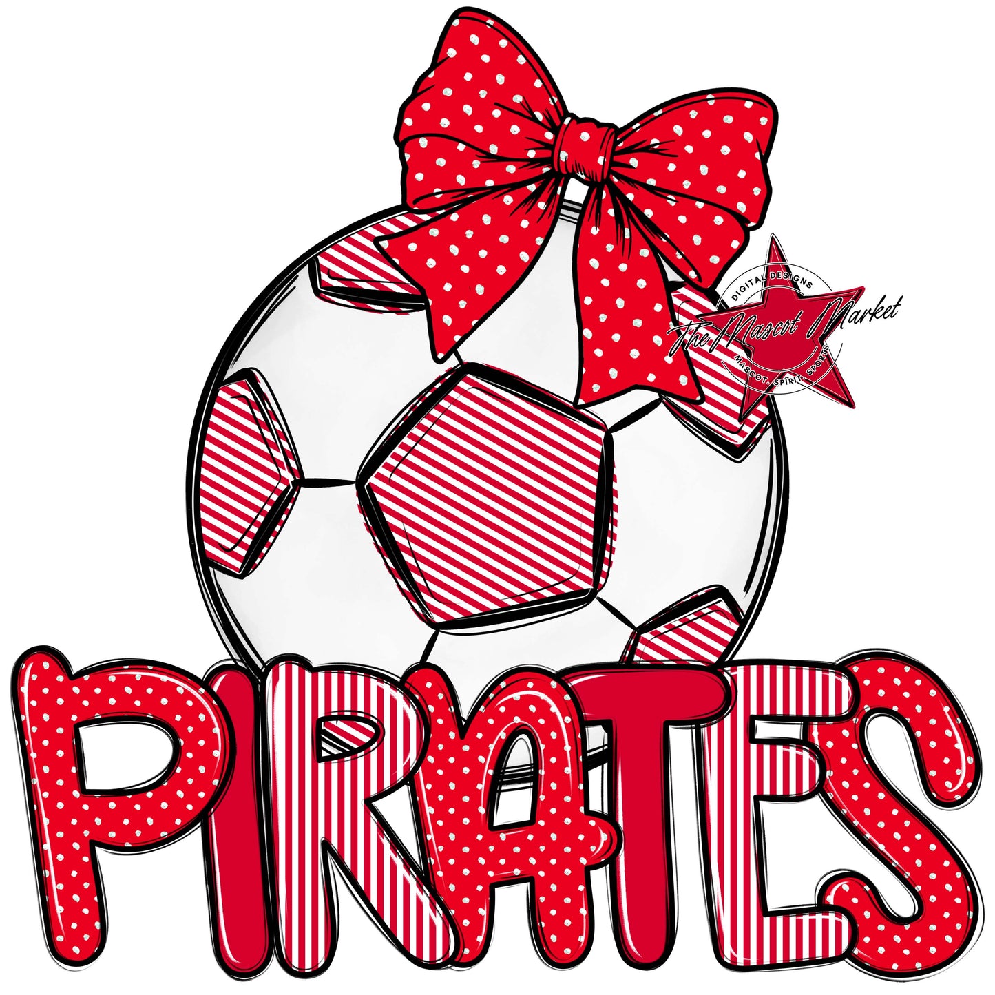 Pirates Soccer Spirit Design-Red