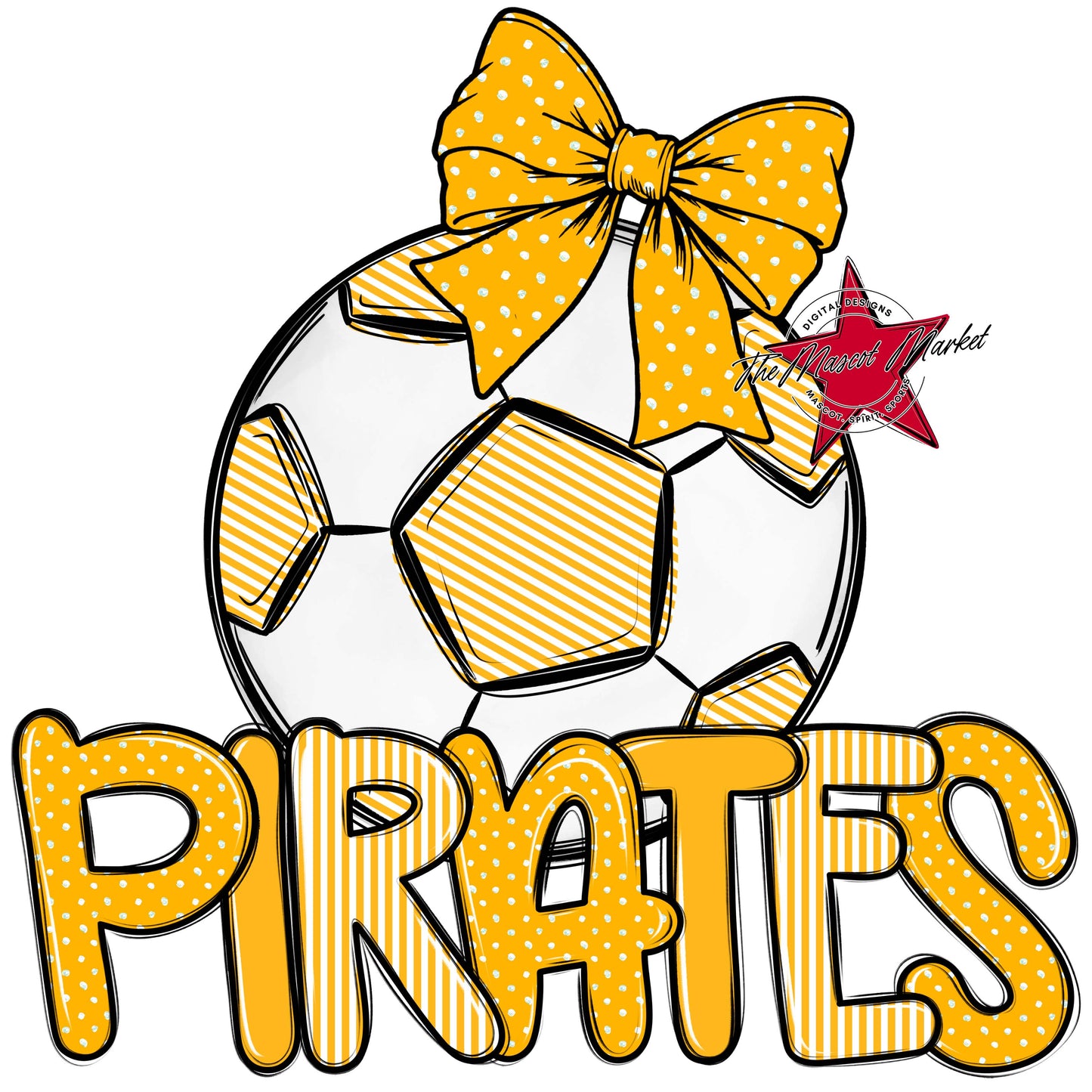 Pirates Soccer Spirit Design-Yellow