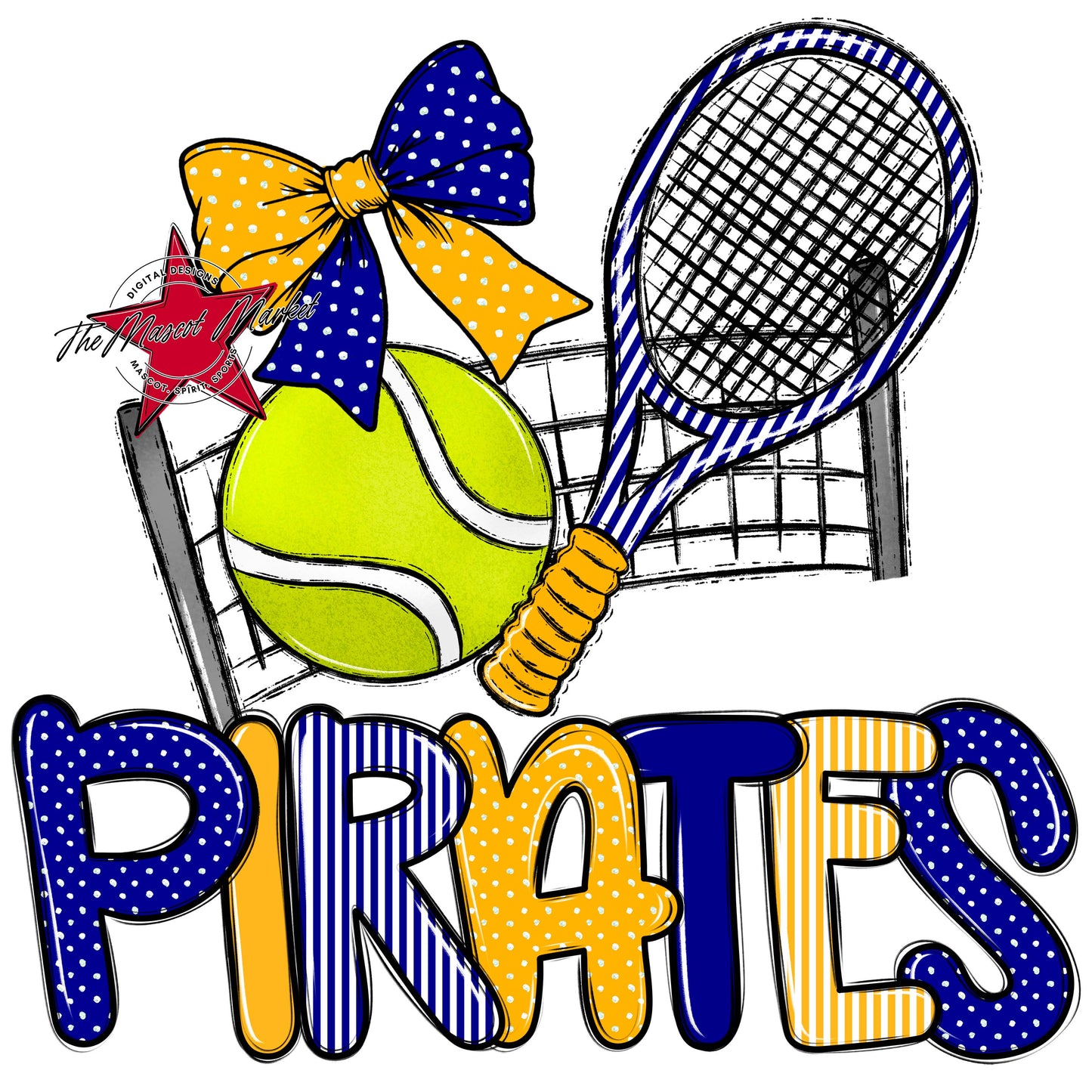 Pirates Tennis Spirit Design-Blue & Yellow
