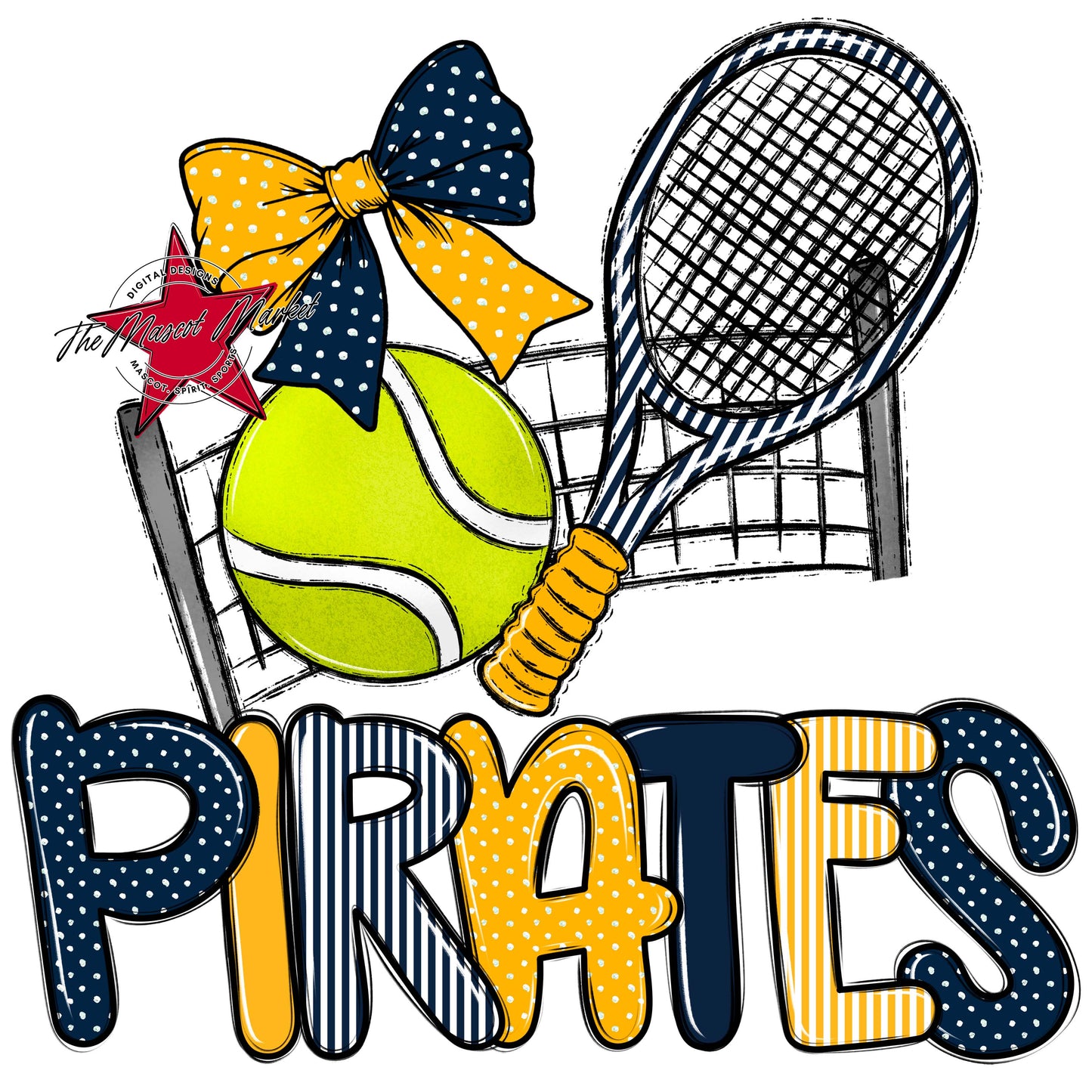 Pirates Tennis Spirit Design-Navy & Yellow