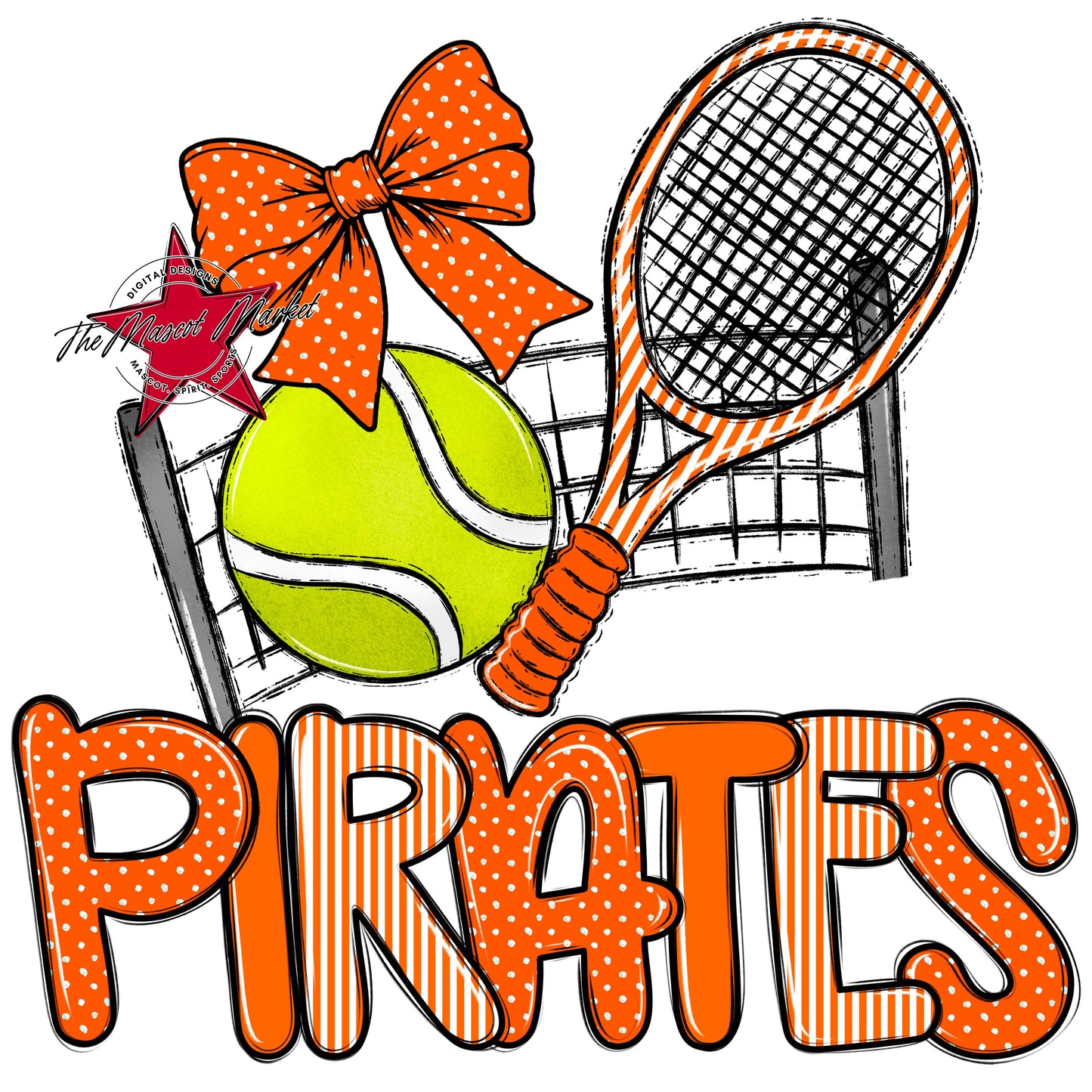 Pirates Tennis Spirit Design-Orange