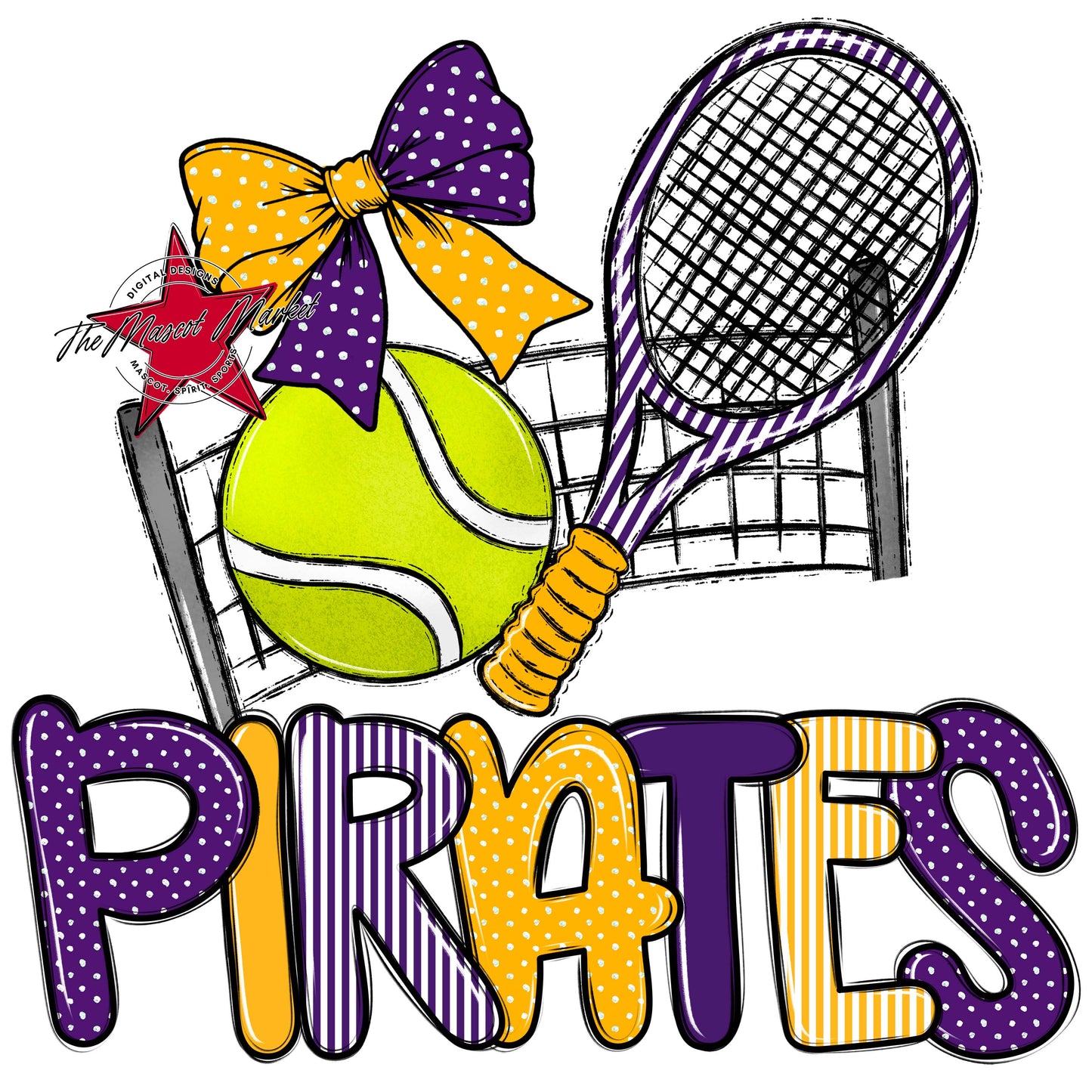 Pirates Tennis Spirit Design-Purple & Yellow