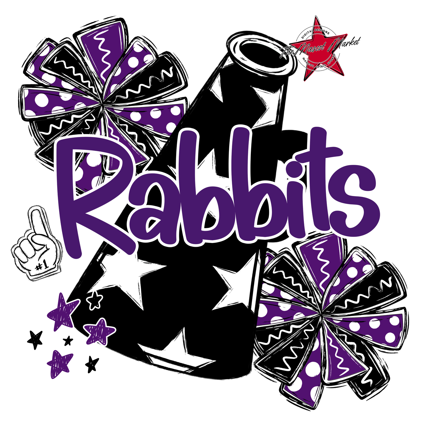 Rabbits Alpha Megaphone Design-Purple
