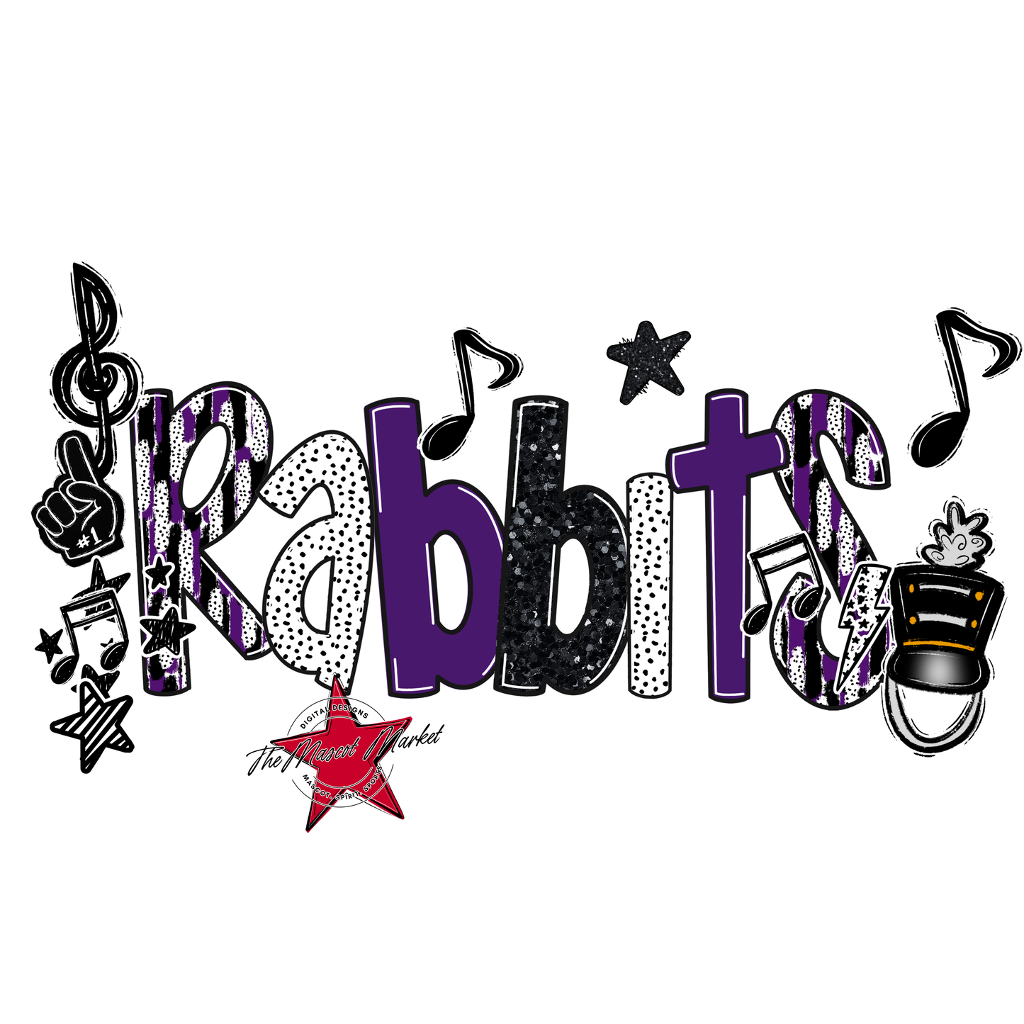 Rabbits Band Scrape-Purple