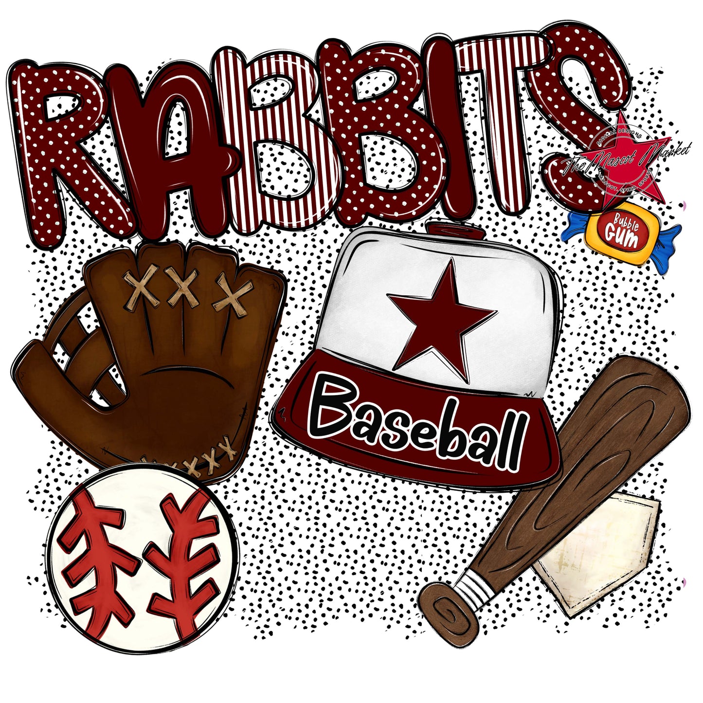Rabbits Baseball Spirit-Maroon
