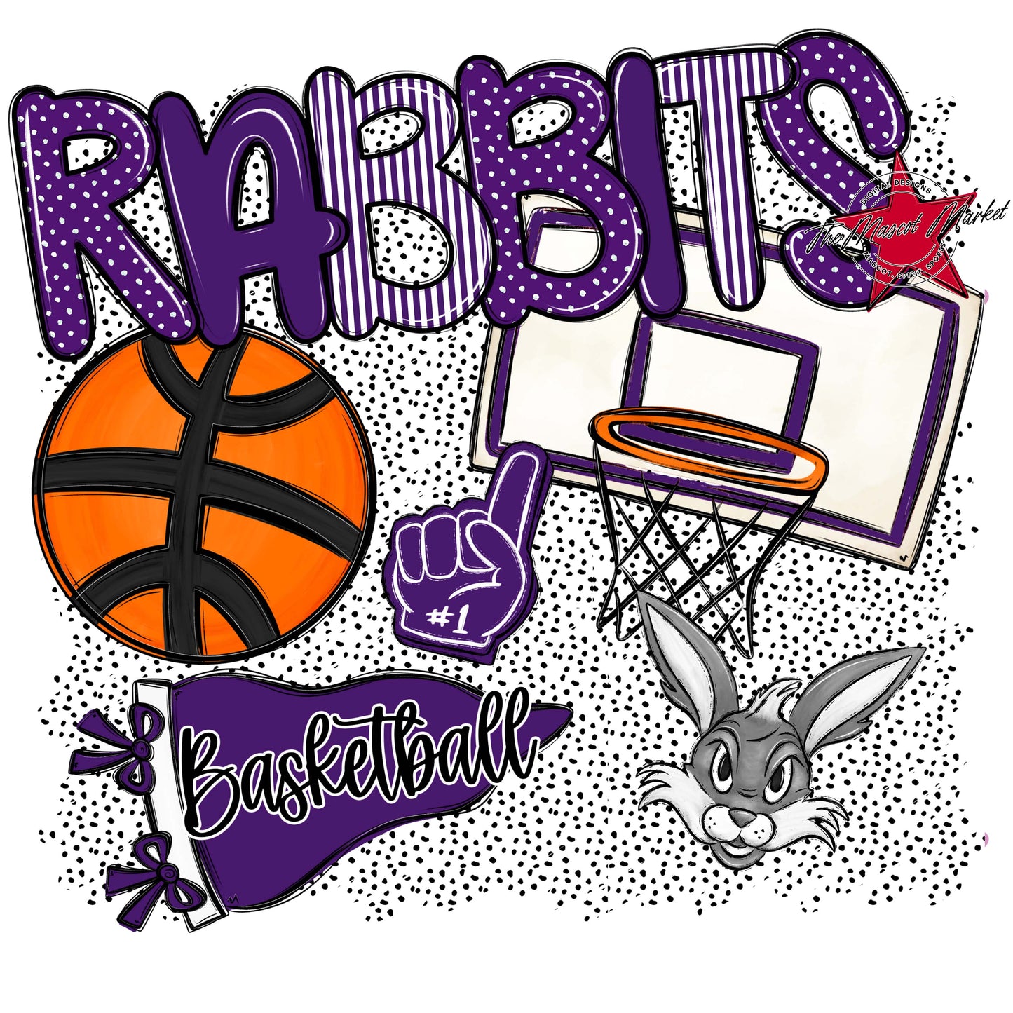 Rabbits Basketball Spirit-Purple