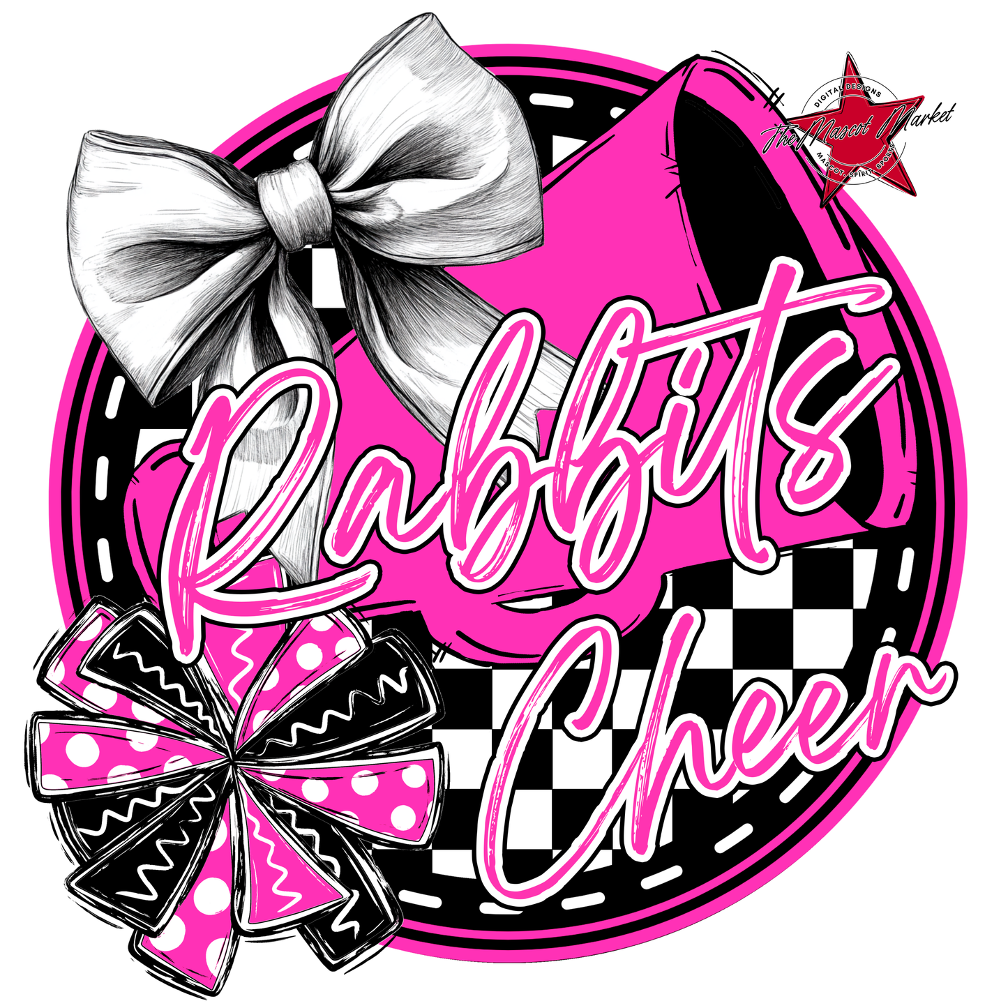 Rabbits Circle Cheer Design-Pink