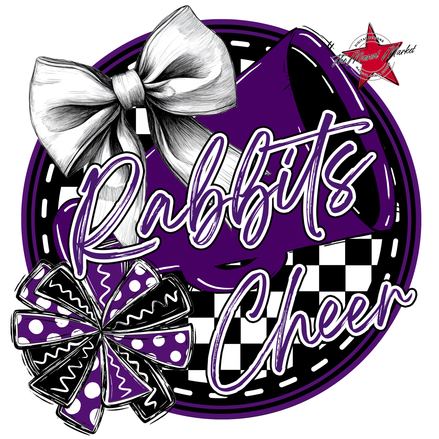 Rabbits Circle Cheer Design-Purple