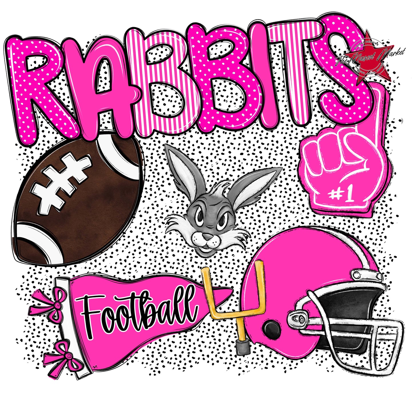 Rabbits Football Spirit-Pink