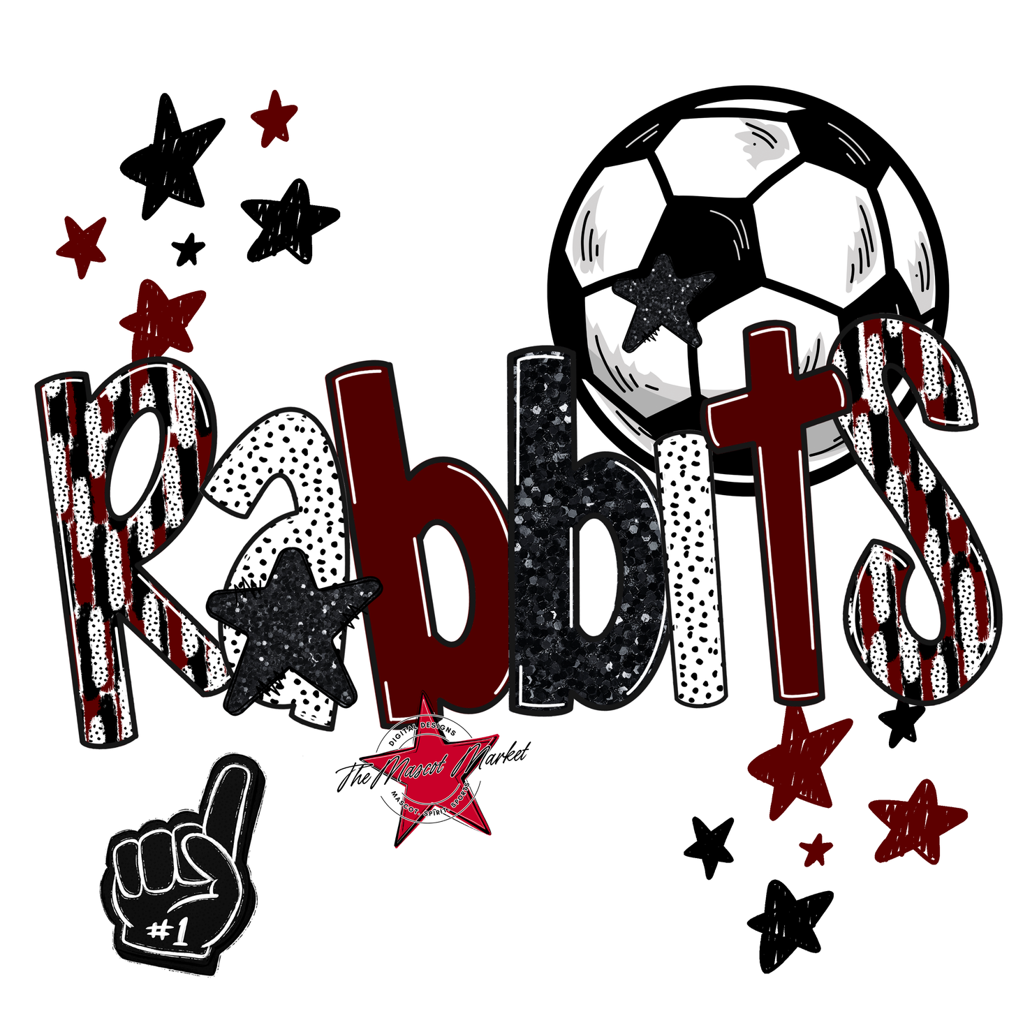 Rabbits Soccer Scrape-Maroon