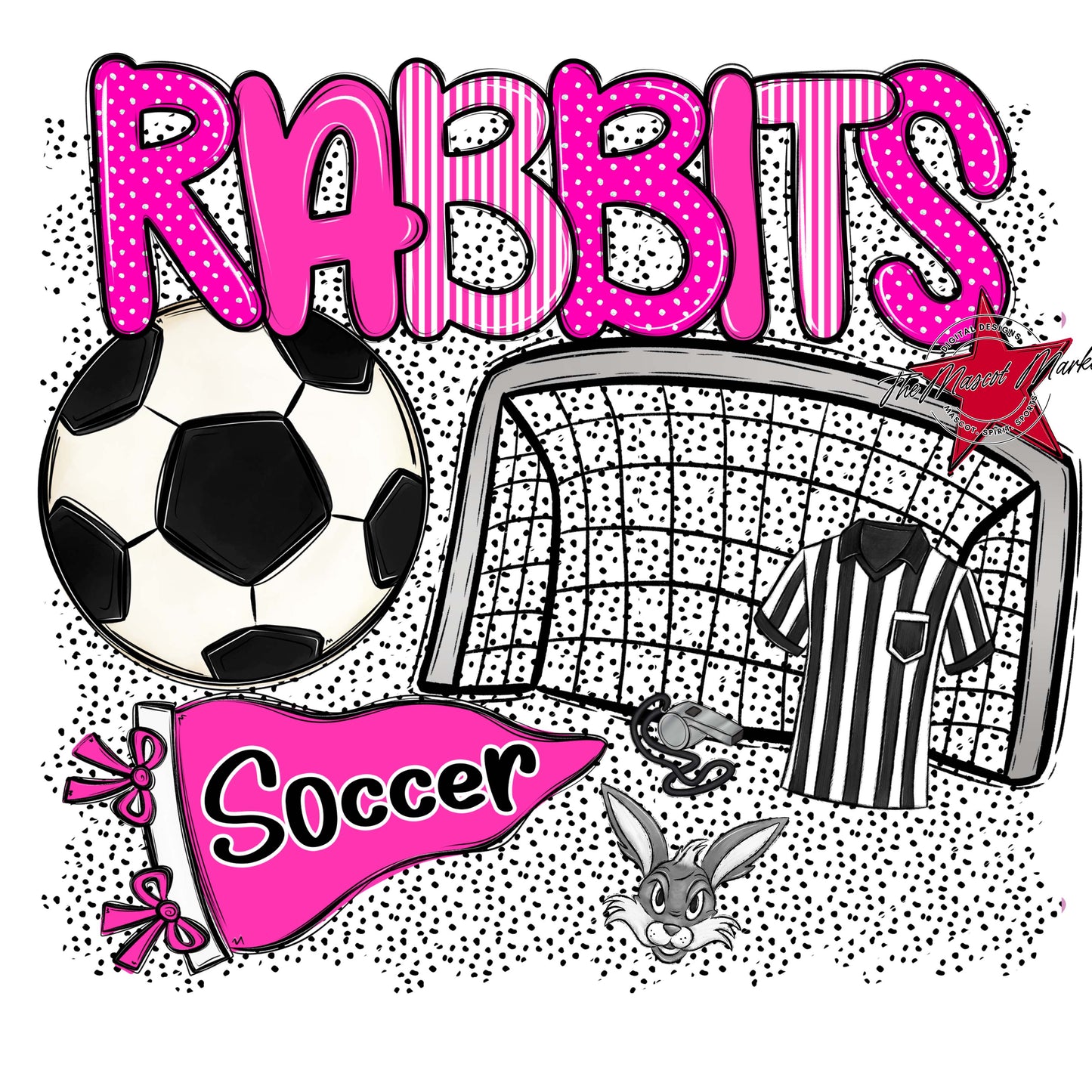 Rabbits Soccer Spirit-Pink