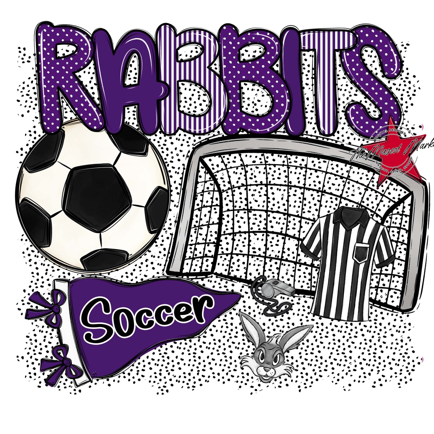 Rabbits Soccer Spirit-Purple