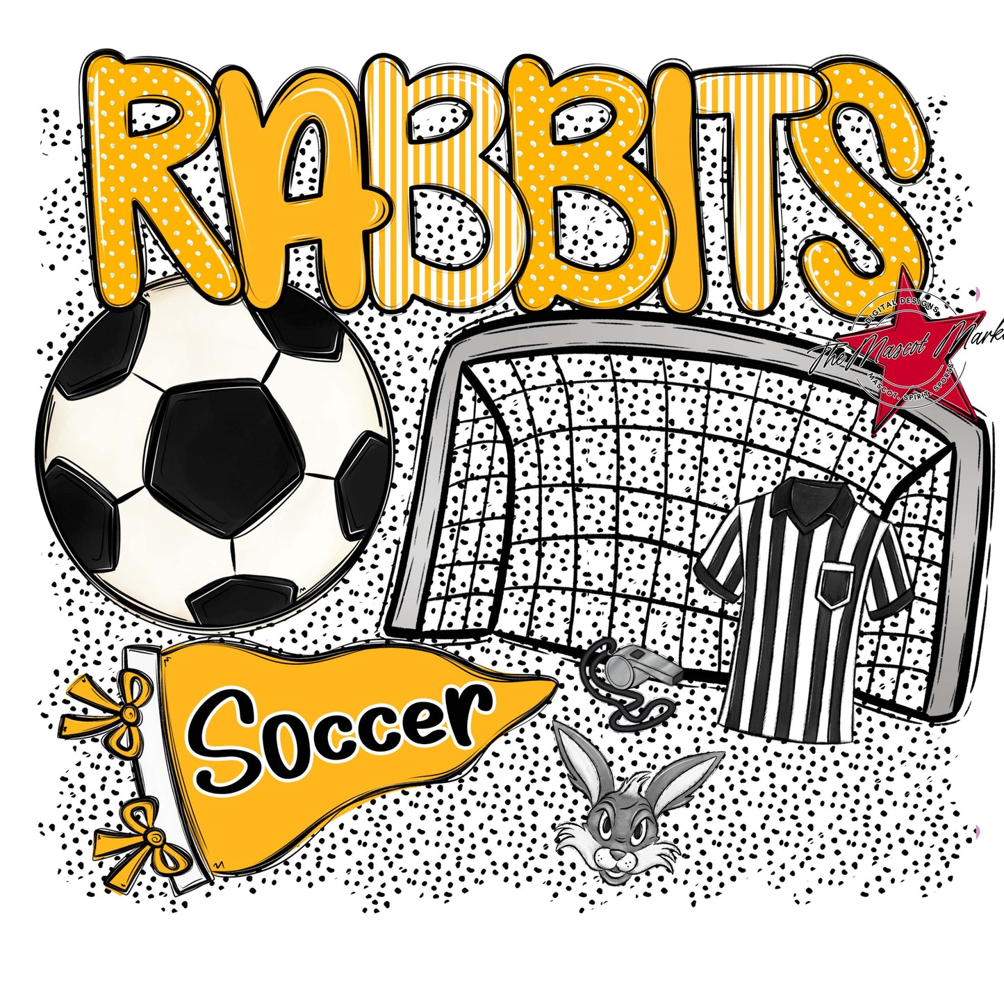 Rabbits Soccer Spirit-Yellow