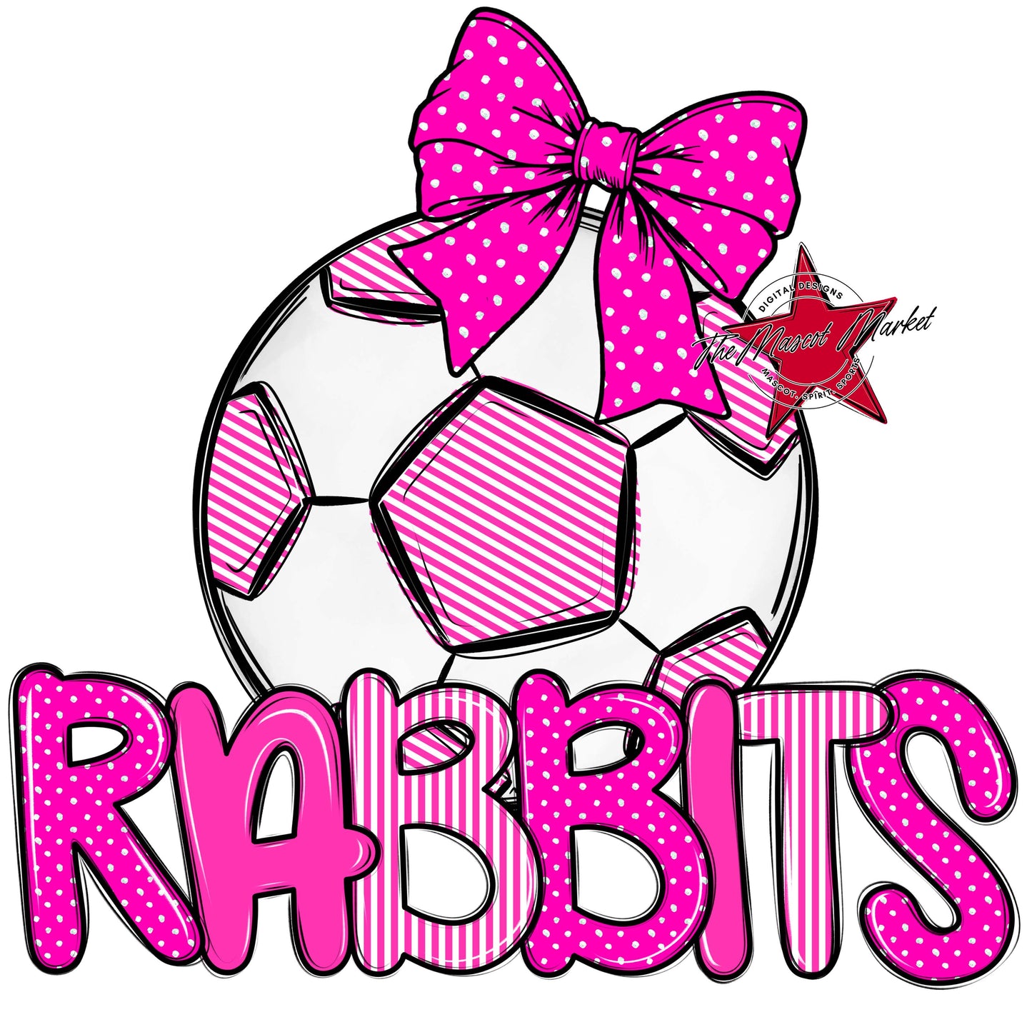 Rabbits Soccer Spirit Design-Pink