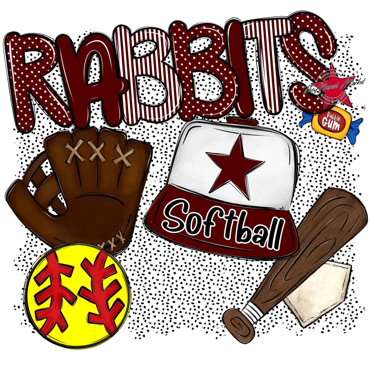 Rabbits Softball Spirit-Maroon
