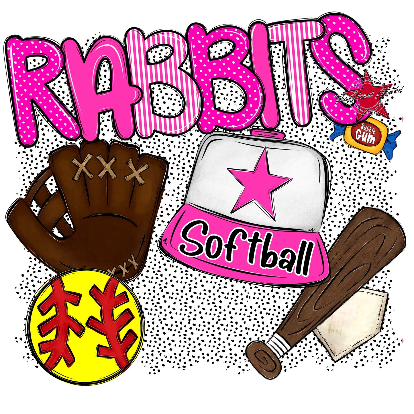 Rabbits Softball Spirit-Pink