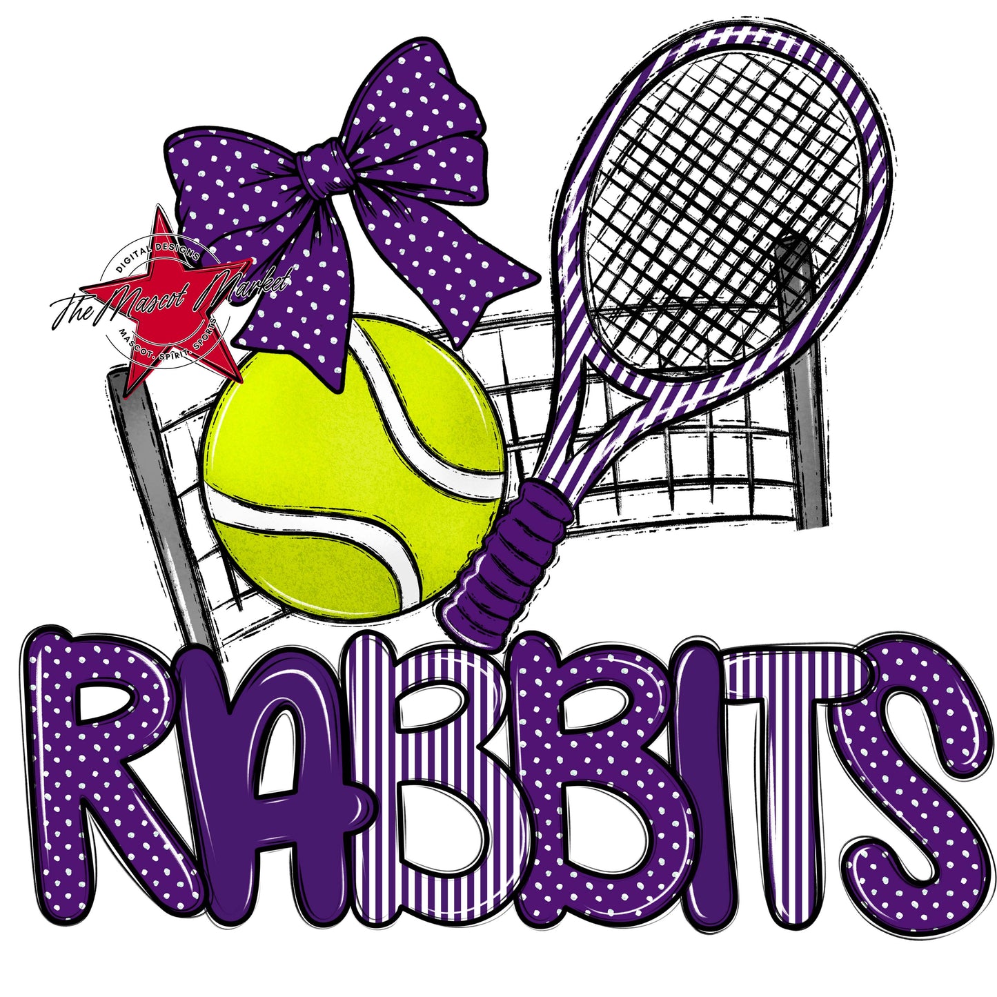 Rabbits Tennis Spirit Design-Purple