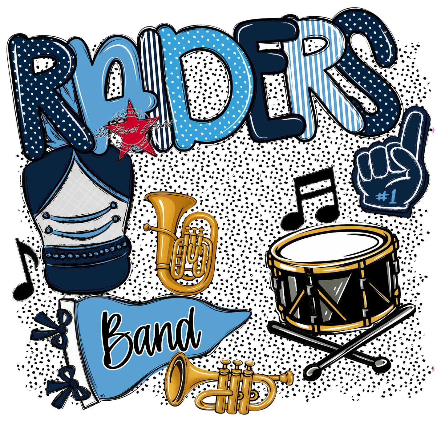 Raiders Band Spirit-Navy & Carolina Blue