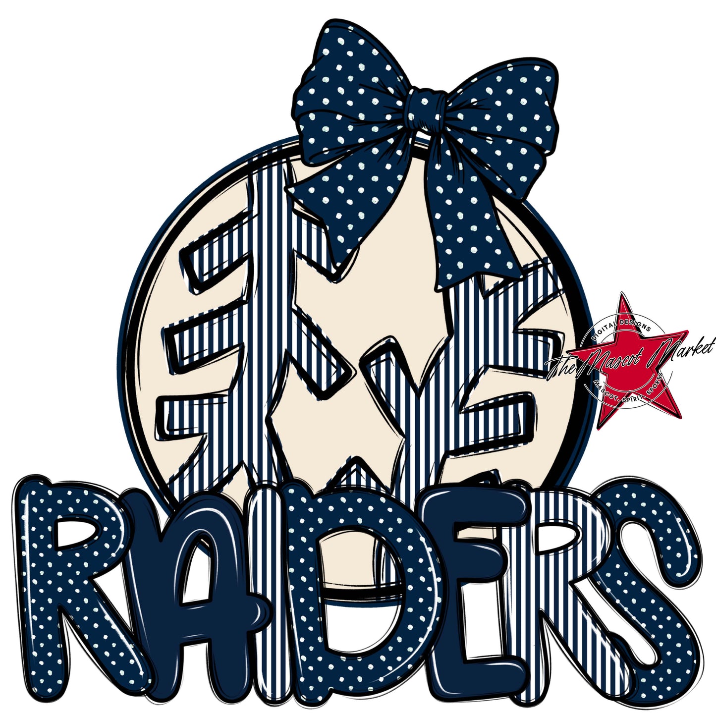 Raiders Baseball-Softball Spirit Design-Navy