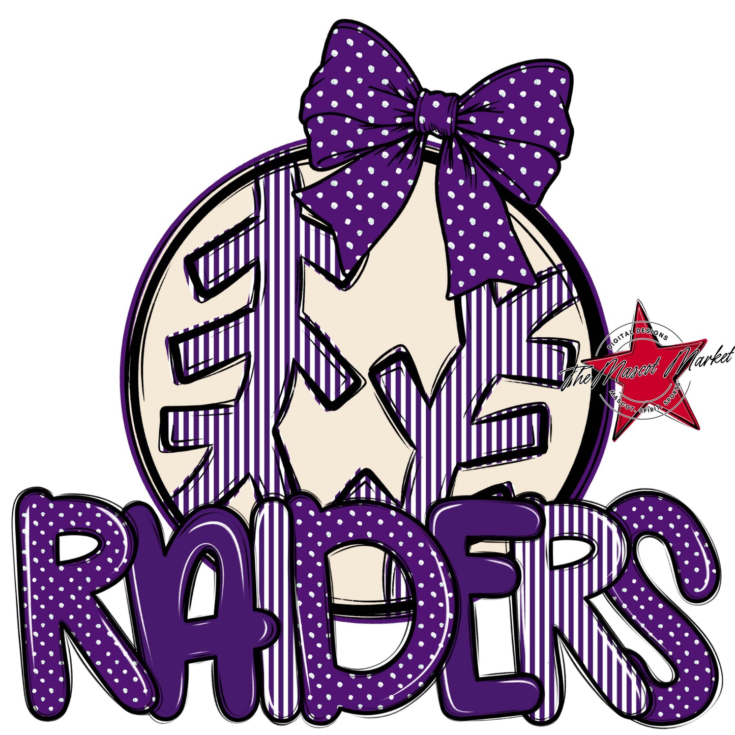Raiders Baseball-Softball Spirit Design-Purple