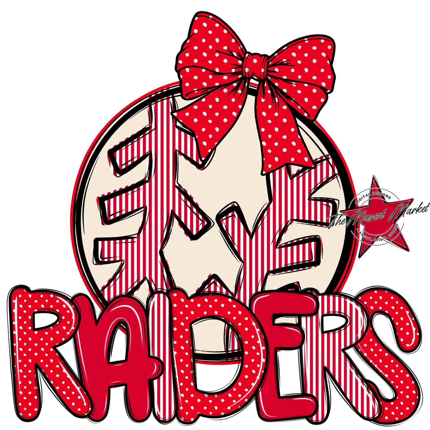 Raiders Baseball-Softball Spirit Design-Red