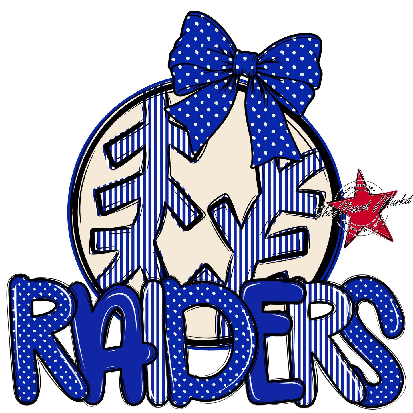 Raiders Baseball-Softball Spirit Design-Royal Blue