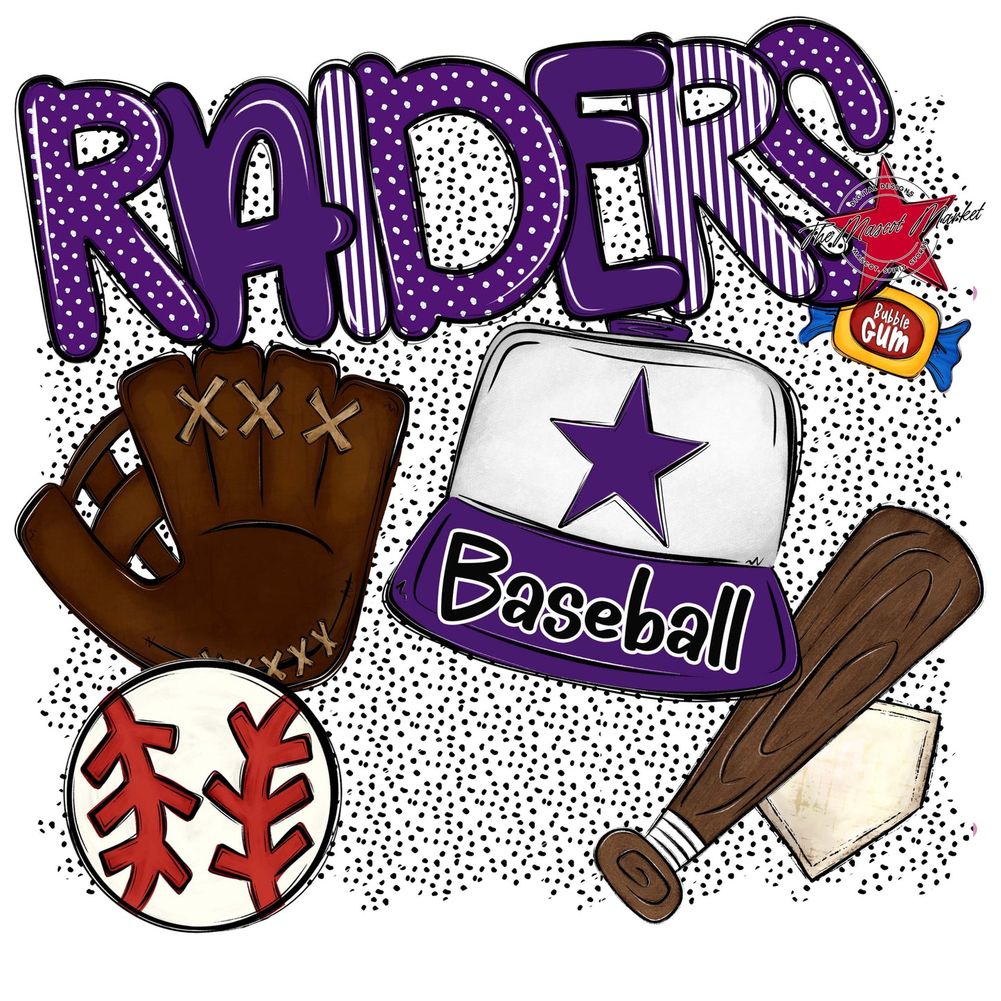 Raiders Baseball Spirit-Purple