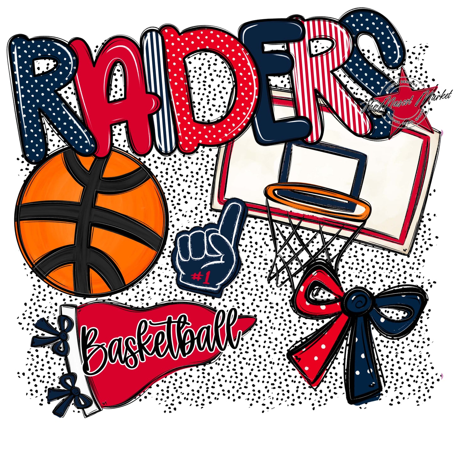 Raiders Basketball Spirit-Navy & Red