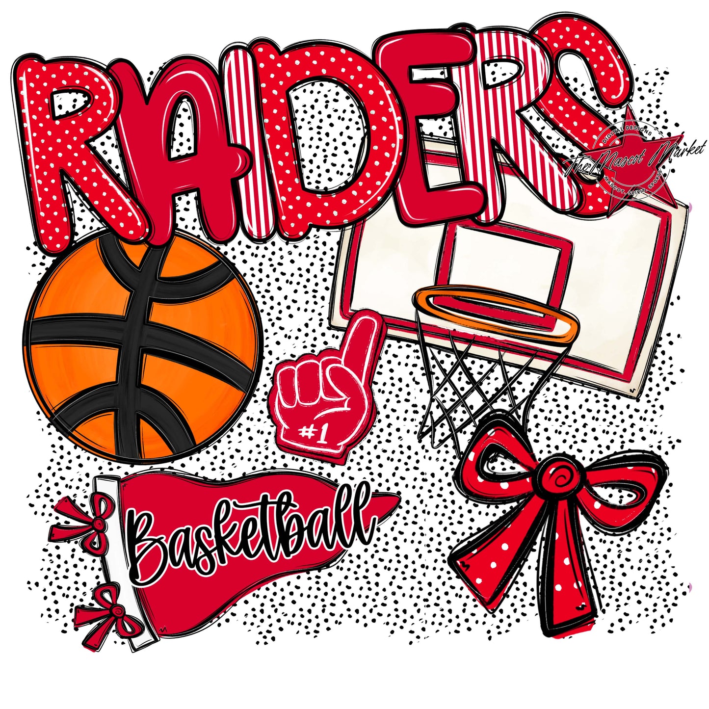 Raiders Basketball Spirit-Red