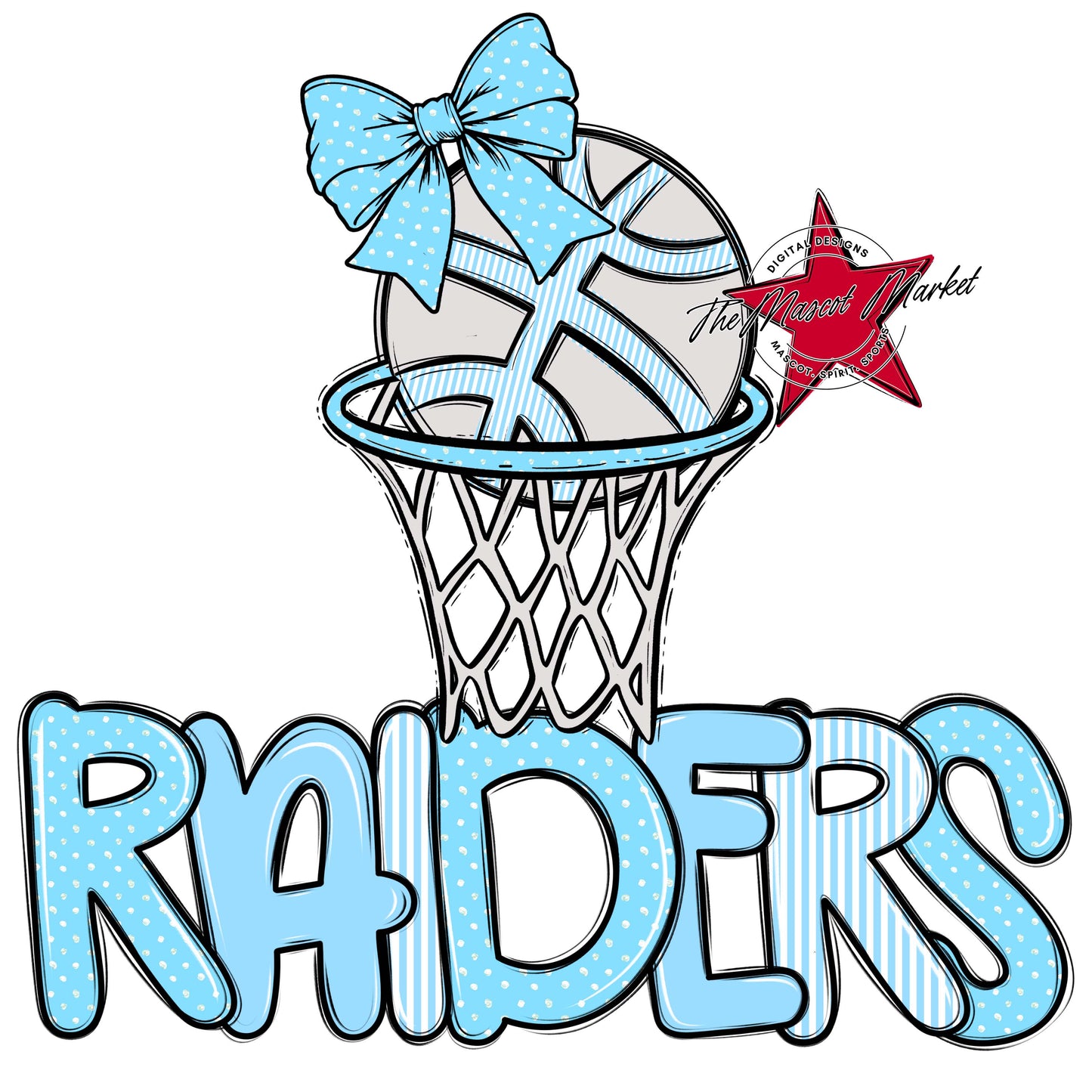 Raiders Basketball Spirit Design-Columbia Blue