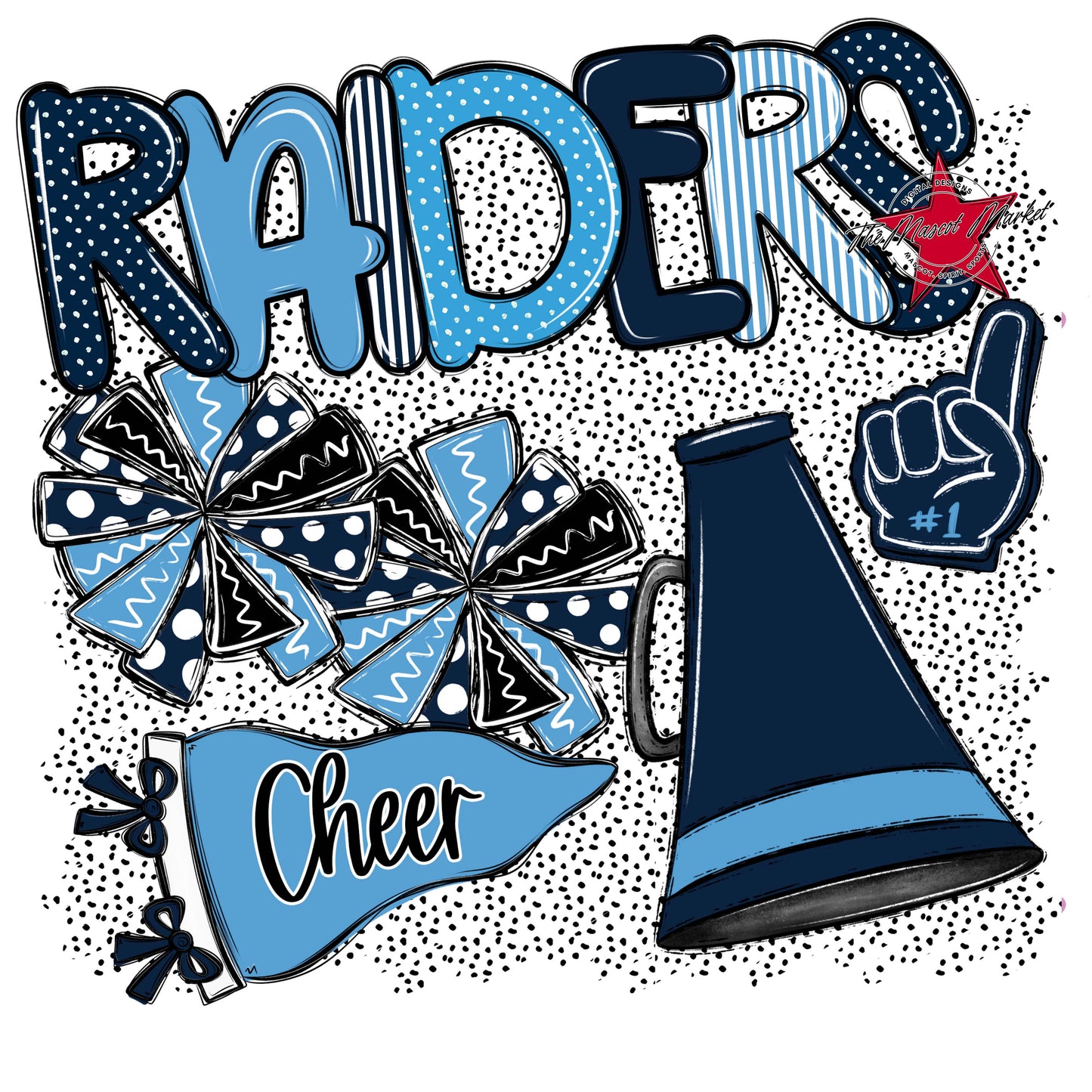 Raiders Cheer Spirit-Navy & Carolina Blue