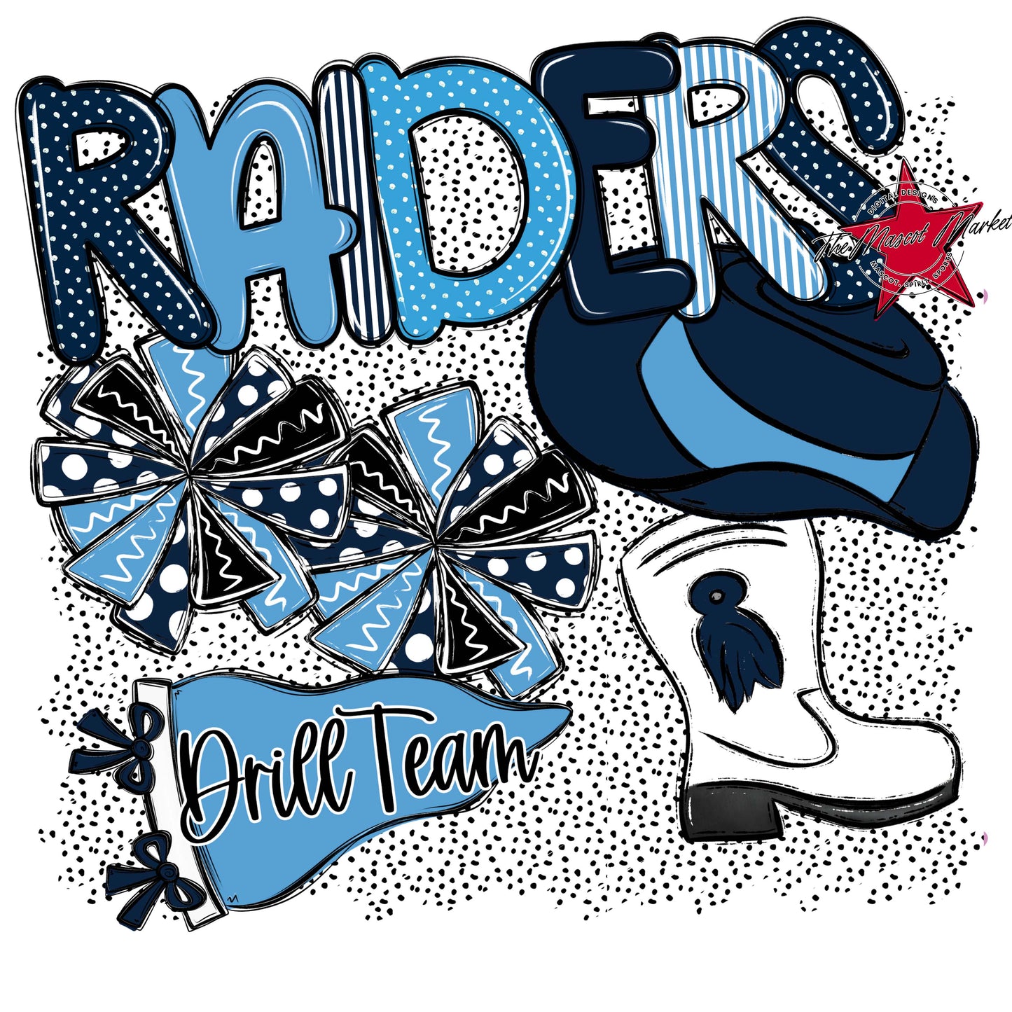 Raiders Drillteam Spirit-Navy & Carolina Blue