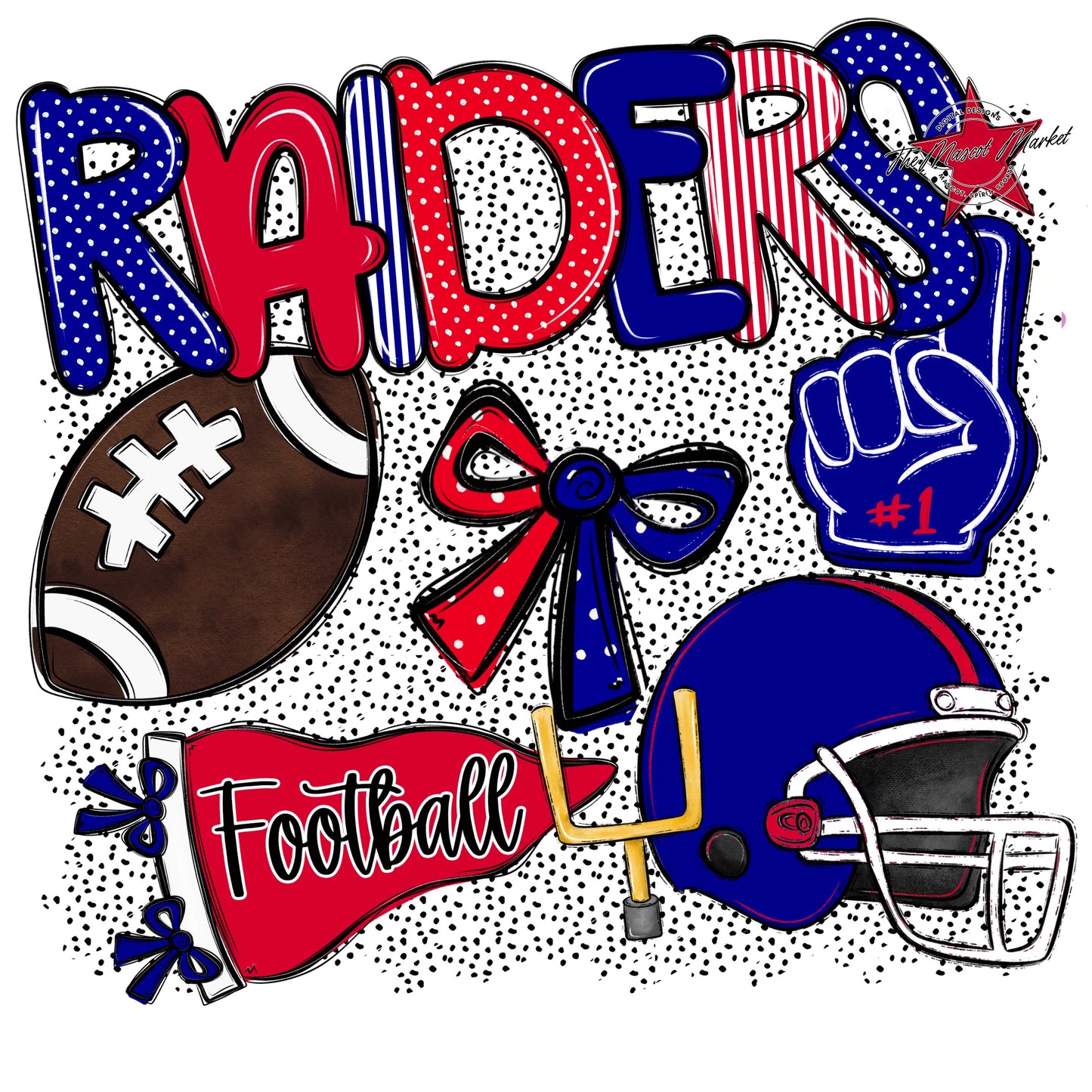 Raiders Football Spirit-Blue & Red