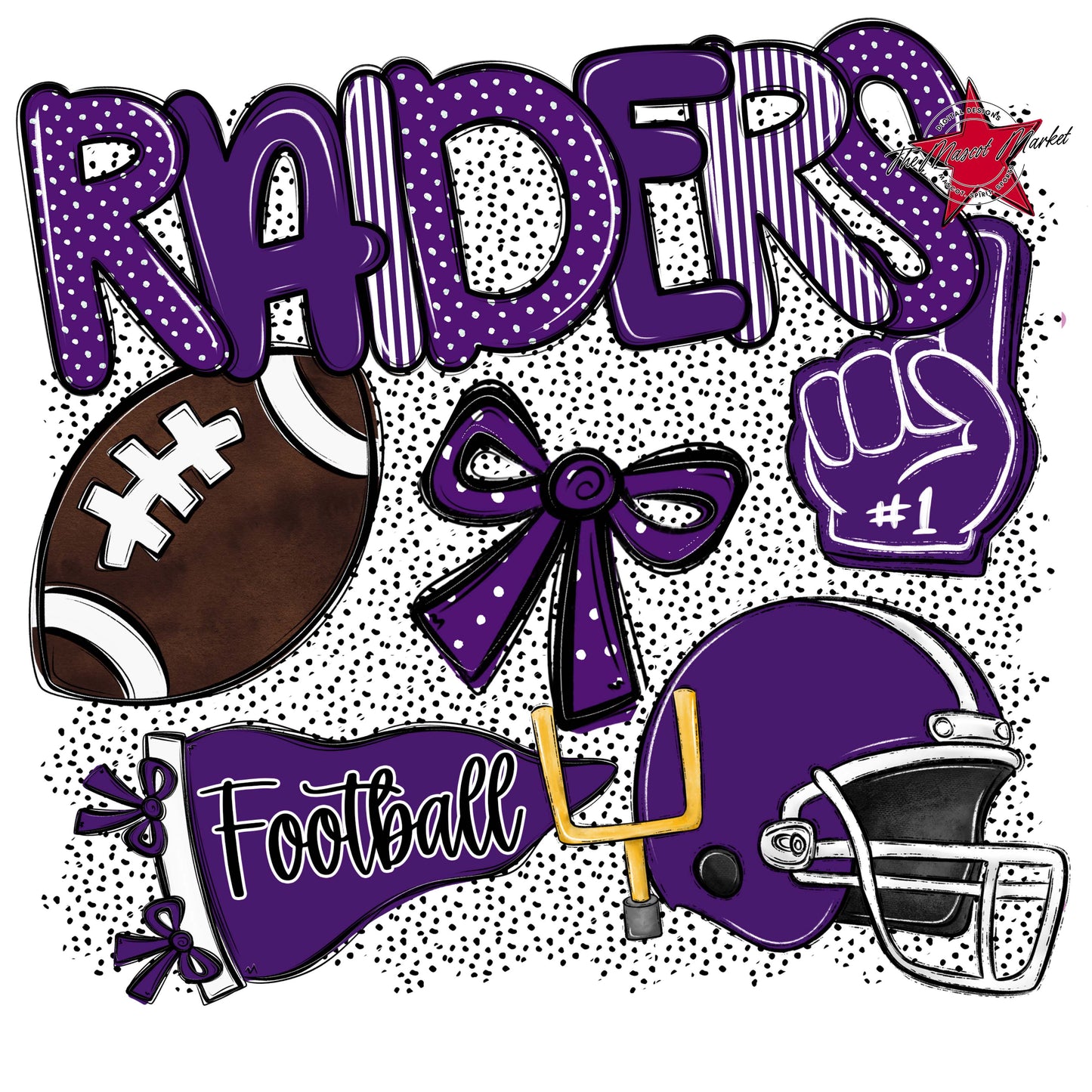 Raiders Football Spirit-Purple