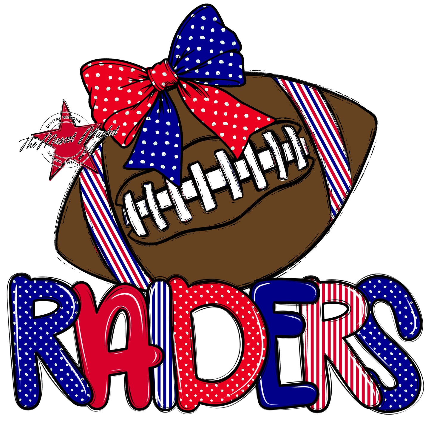 Raiders Football Spirit Design-Blue & Red
