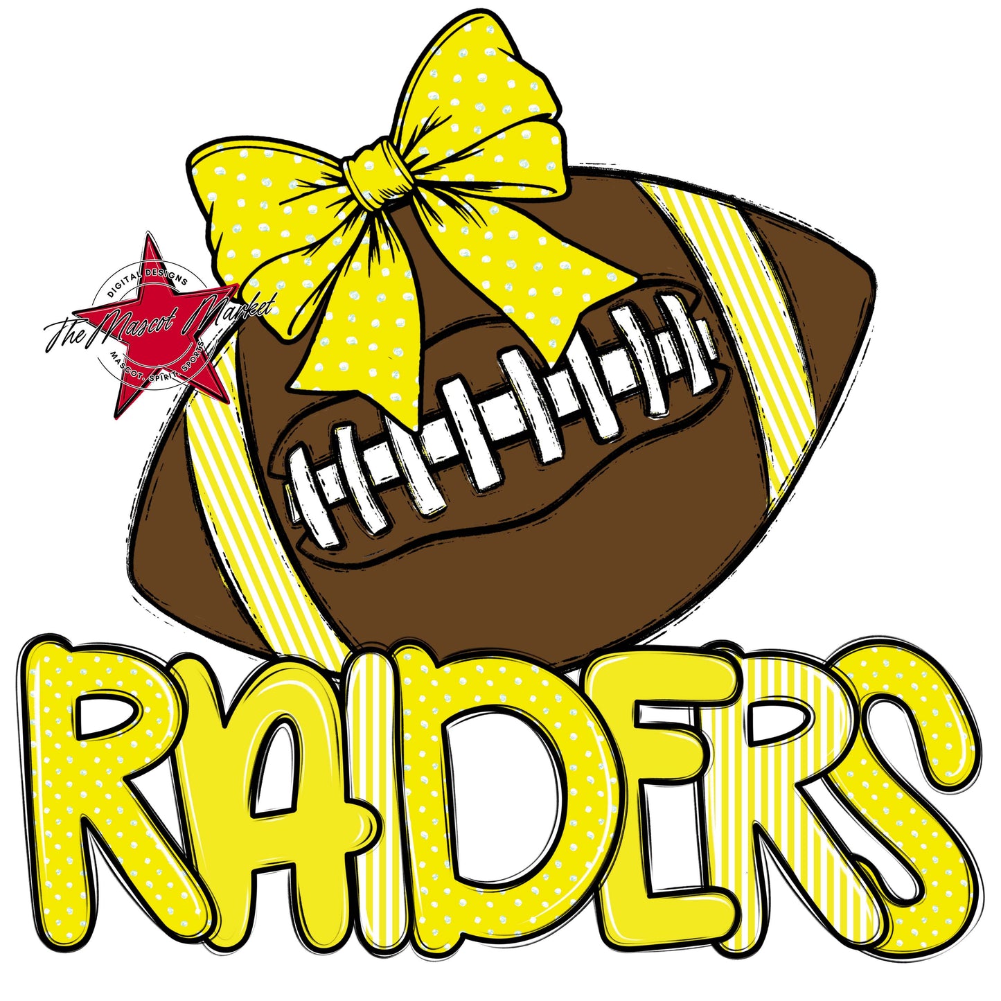 Raiders Football Spirit Design-Bright Yellow