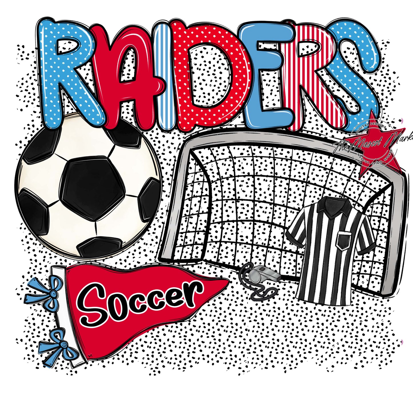 Raiders Soccer Spirit-Carolina Blue & Red