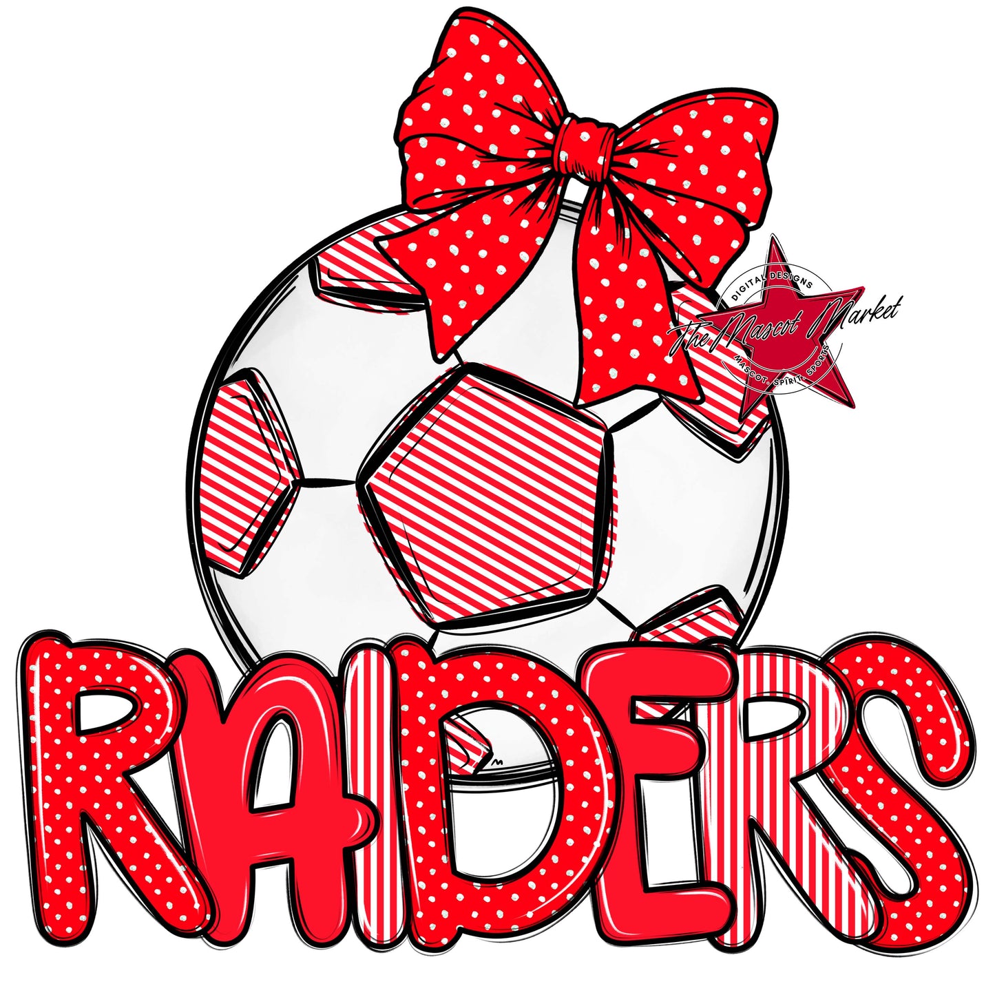 Raiders Soccer Spirit Design-Bright Red