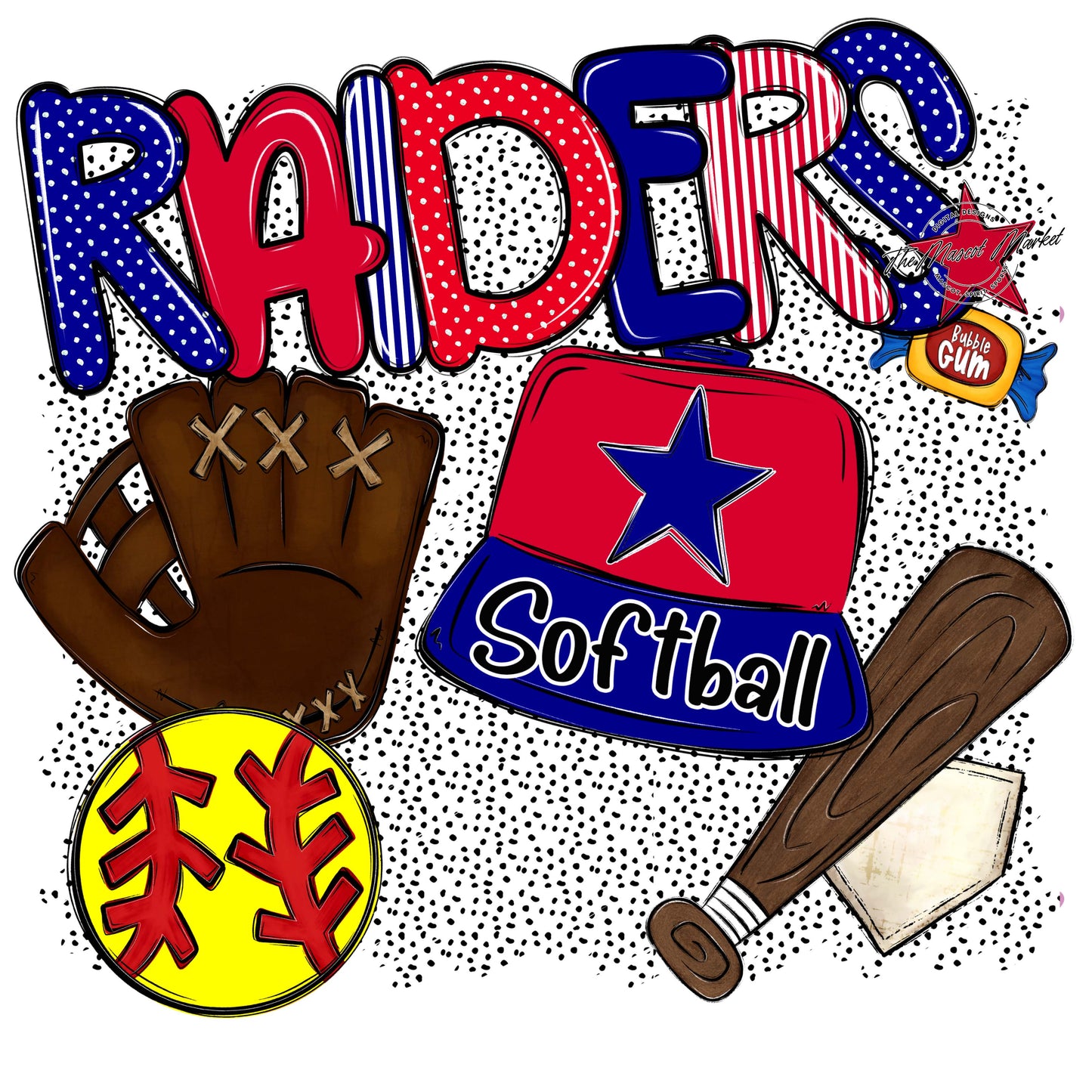 Raiders Softball Spirit-Blue & Red
