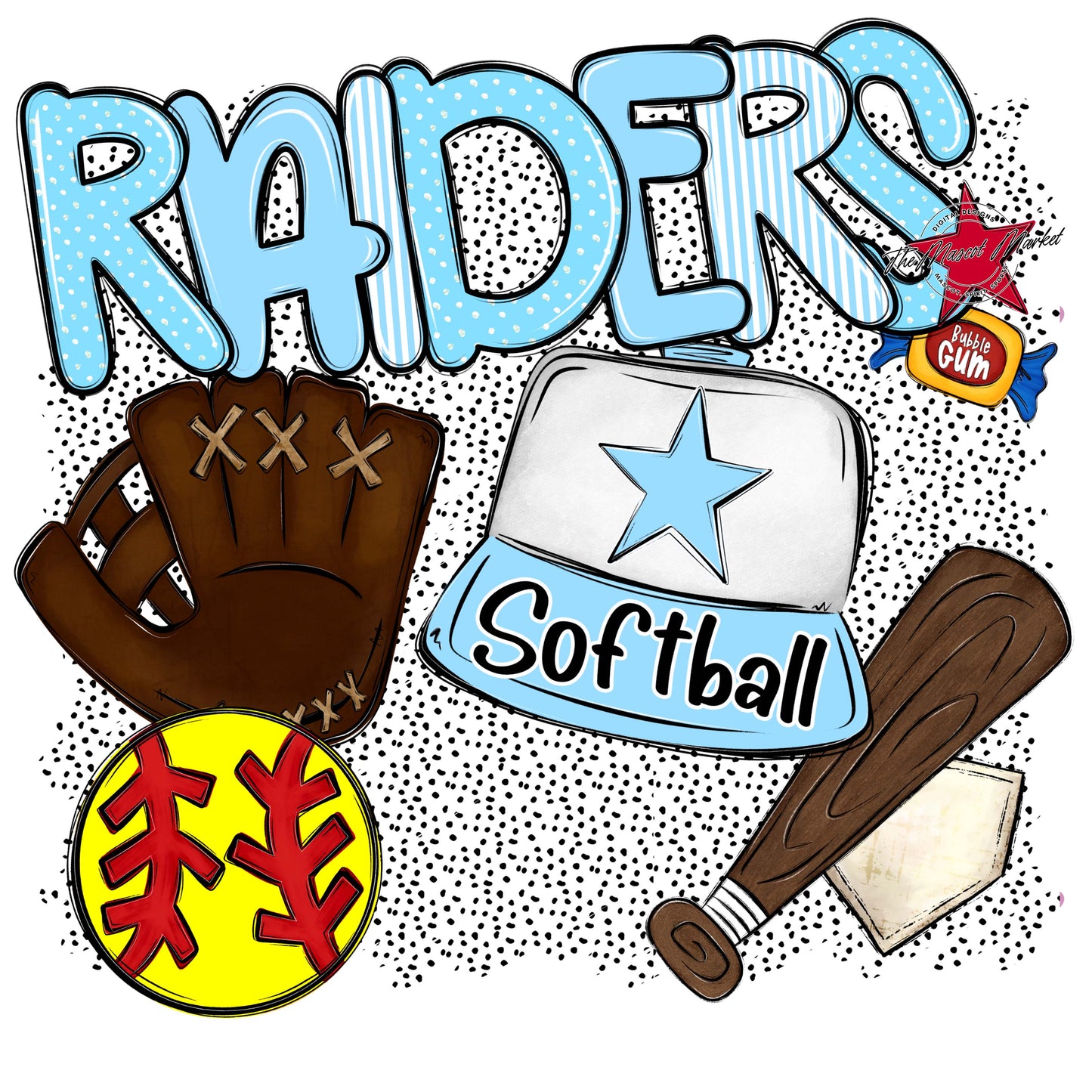 Raiders Softball Spirit-Columbia Blue