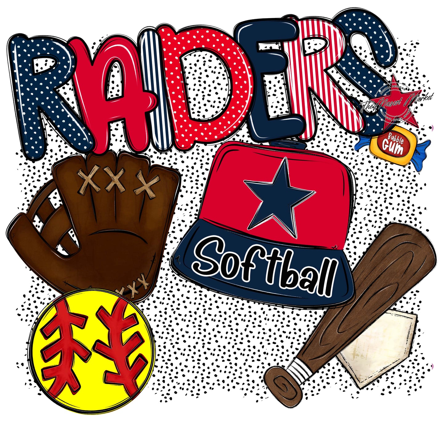 Raiders Softball Spirit-Navy & Red