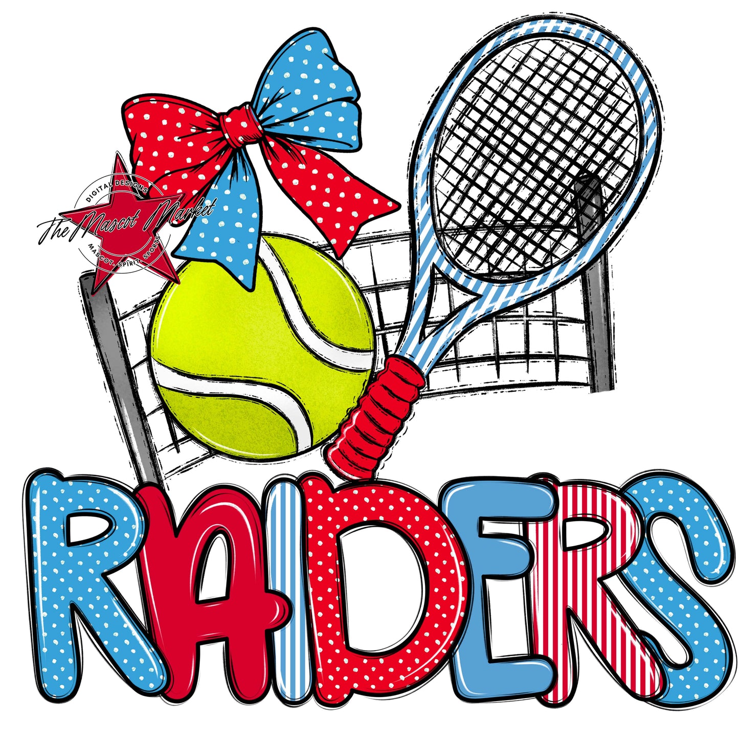 Raiders Tennis Spirit Design-Carolina Blue & Red