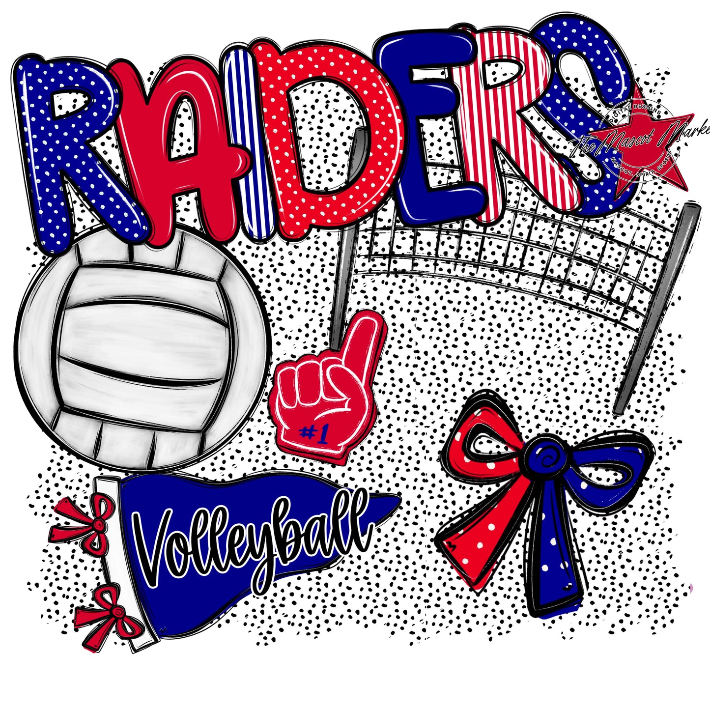 Raiders Volleyball Spirit-Blue & Red