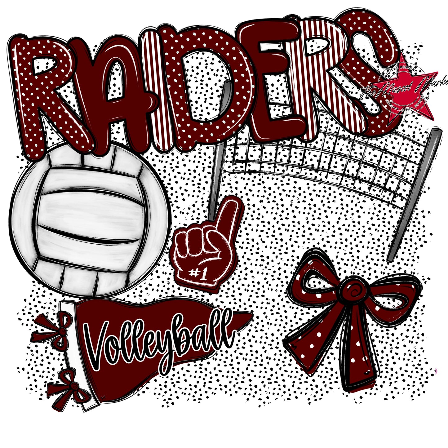 Raiders Volleyball Spirit-Maroon