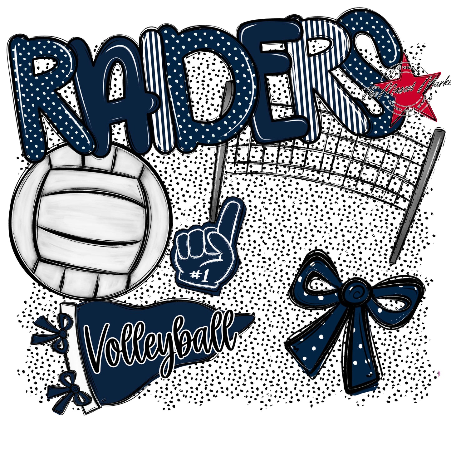 Raiders Volleyball Spirit-Navy