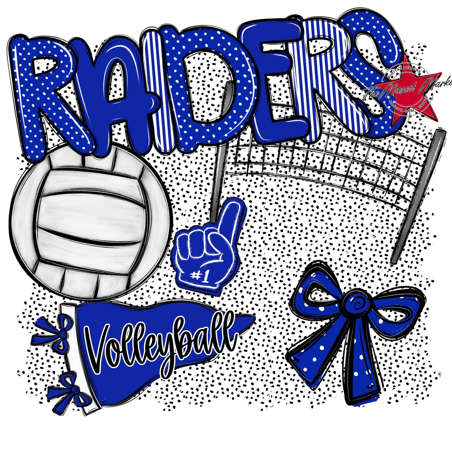 Raiders Volleyball Spirit-Royal Blue